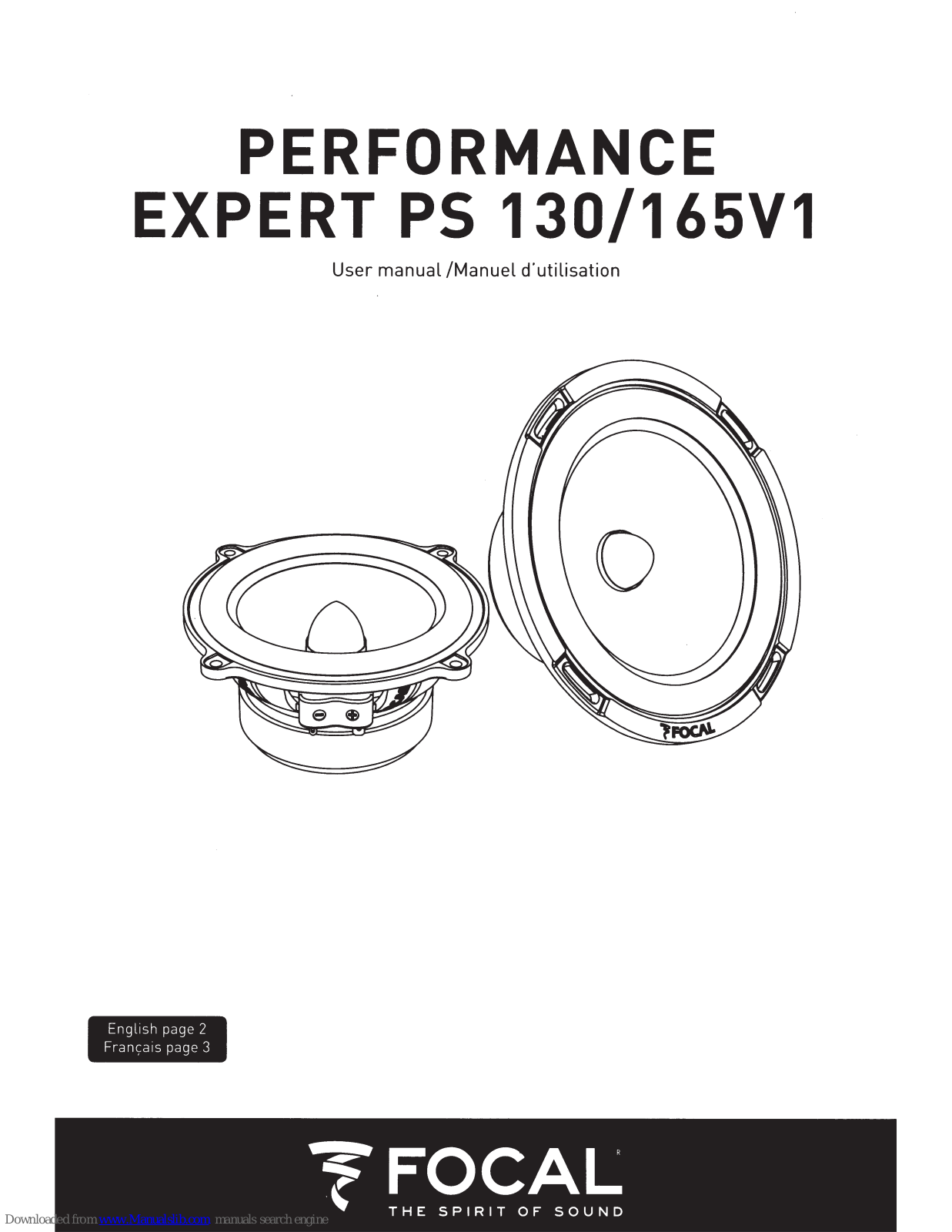Focal PERFORMANCE EXPERT PS 130V1, PERFORMANCE EXPERT PS 165V1 User Manual - ManualMachine.com