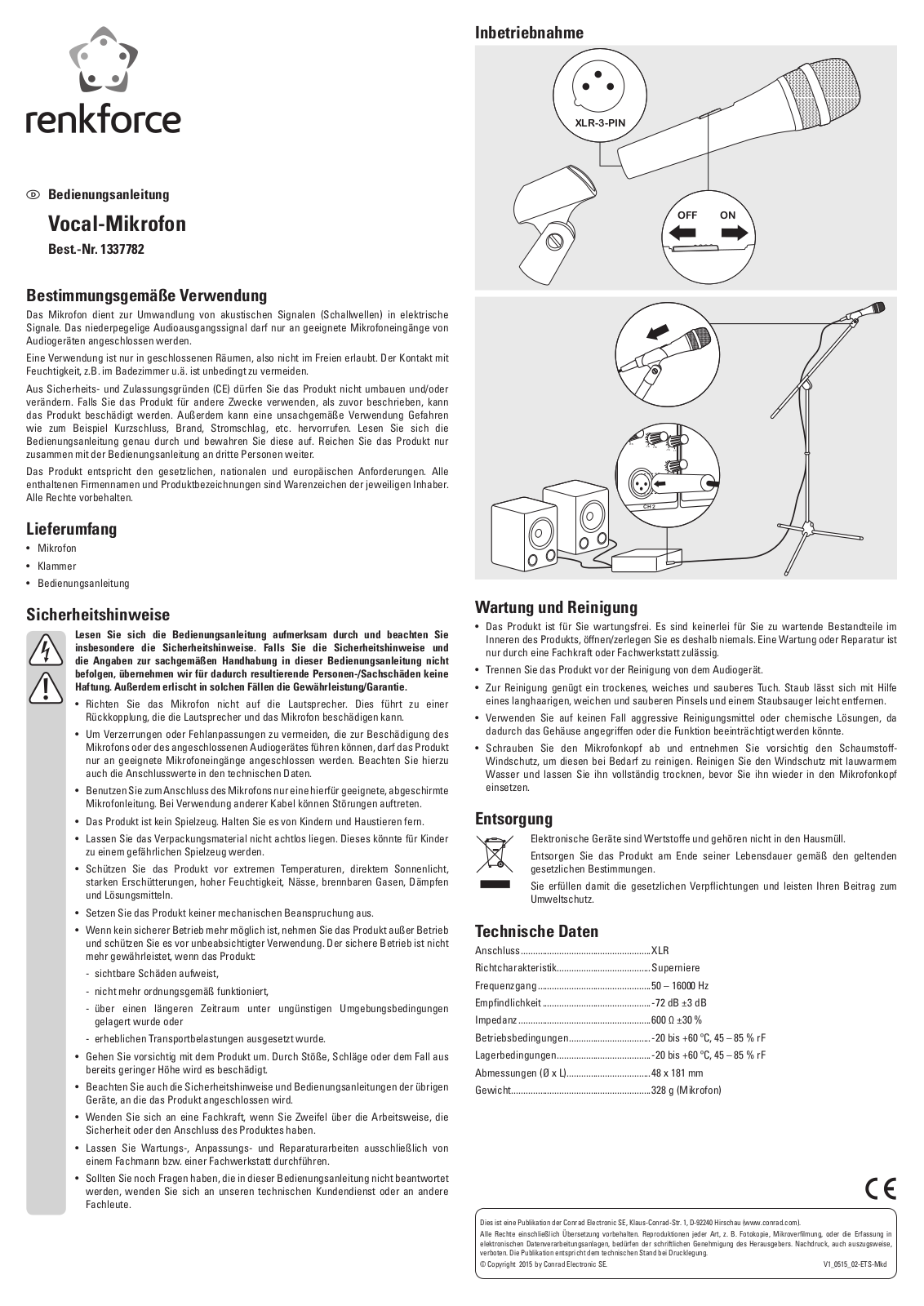 Renkforce 1337782 Operating Instructions