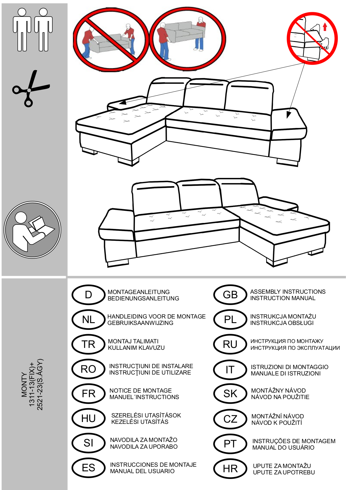 Home affaire Monty Assembly instructions