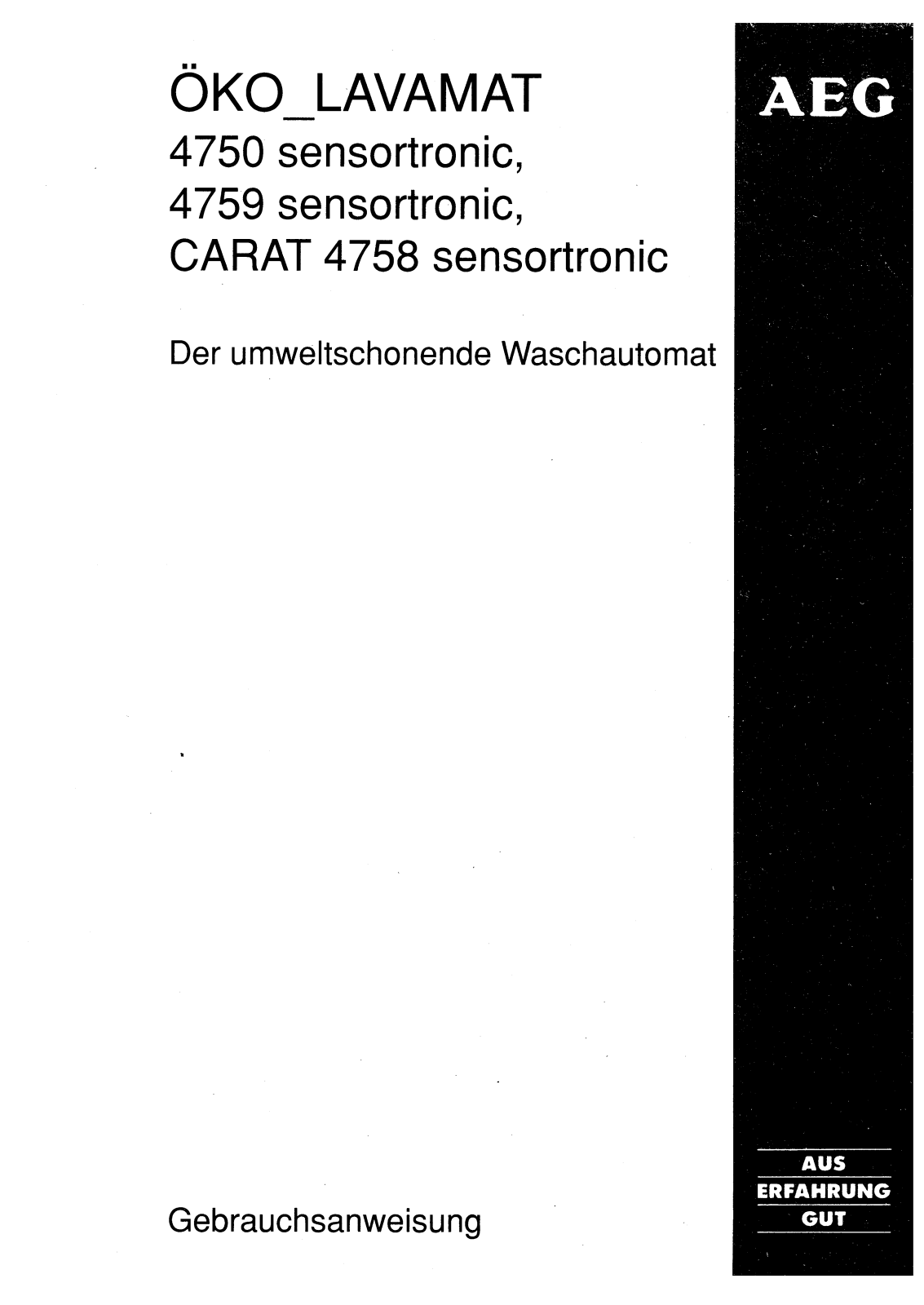 AEG LAVAMAT 4750 sensortronic User Manual