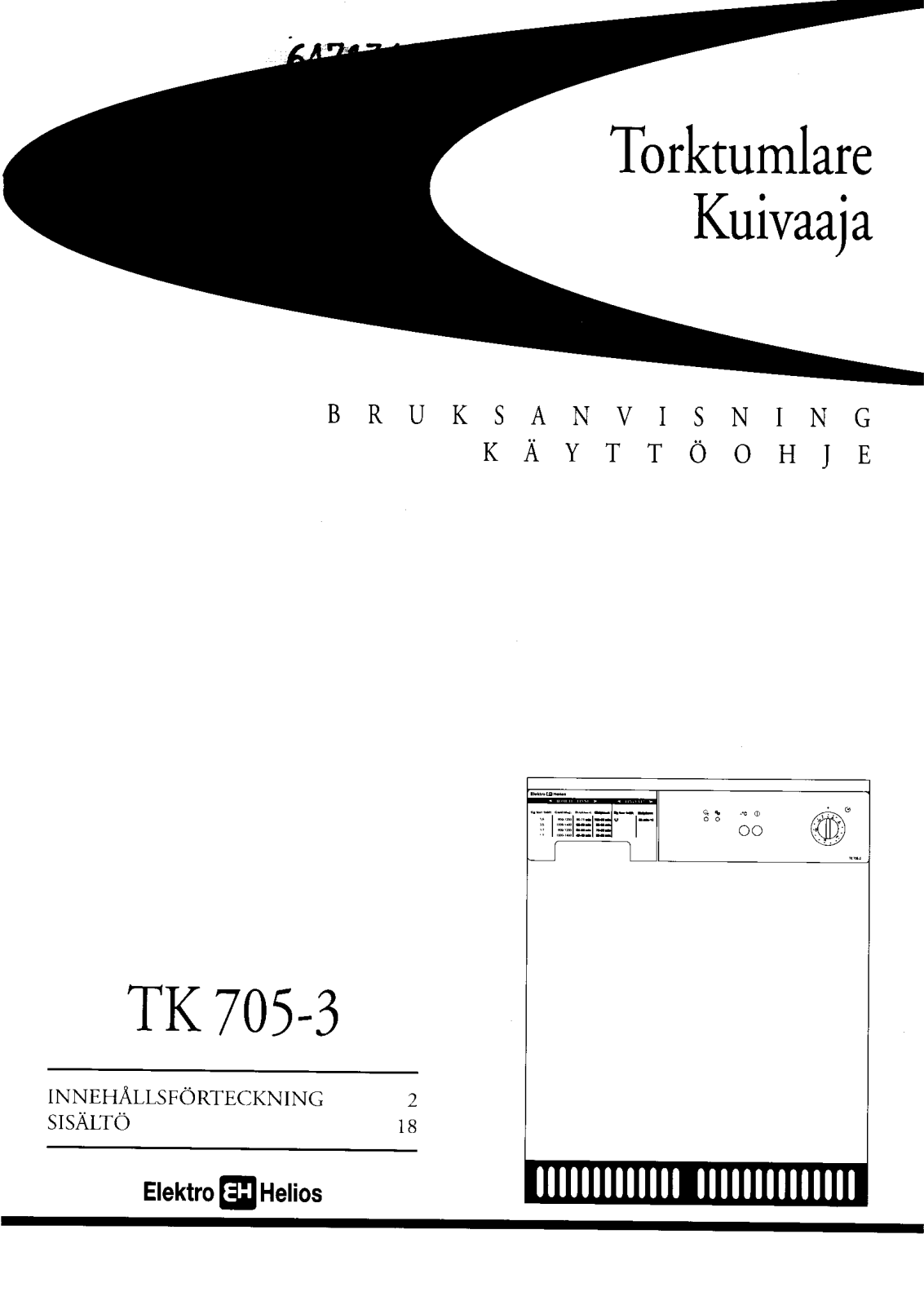 Elektro helios TK705-3 User Manual