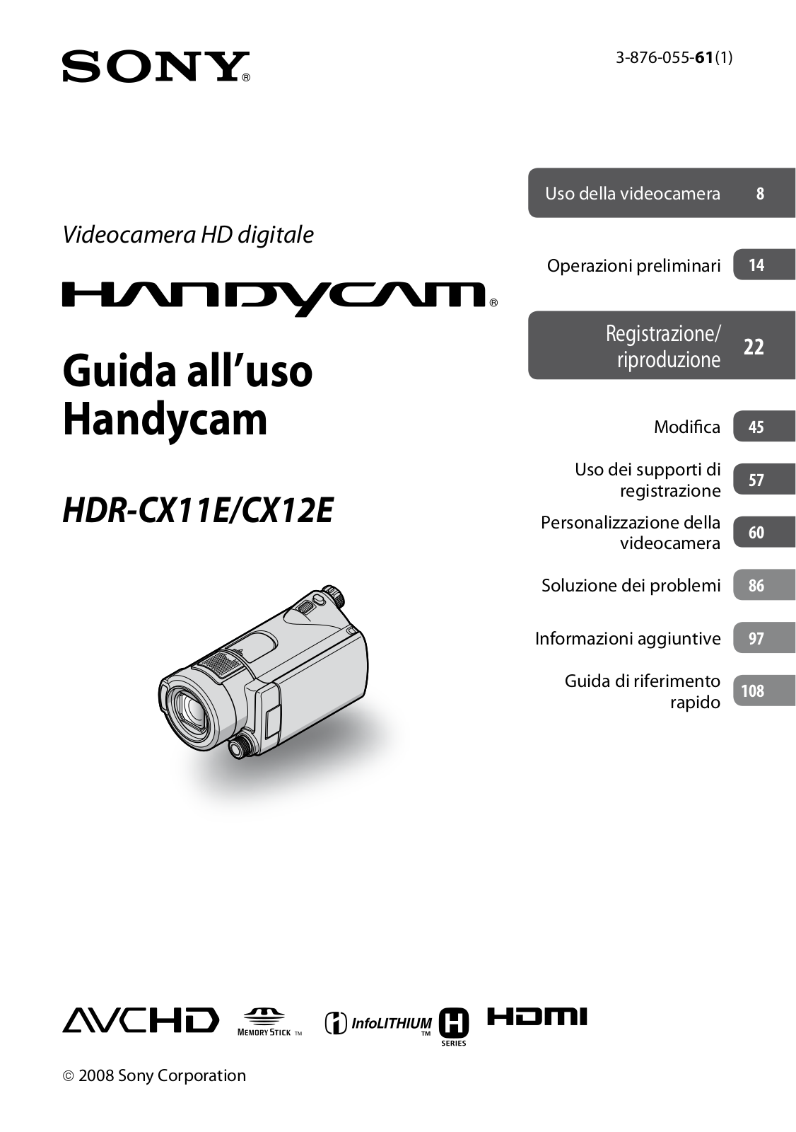 Sony HDR-CX12E User Manual