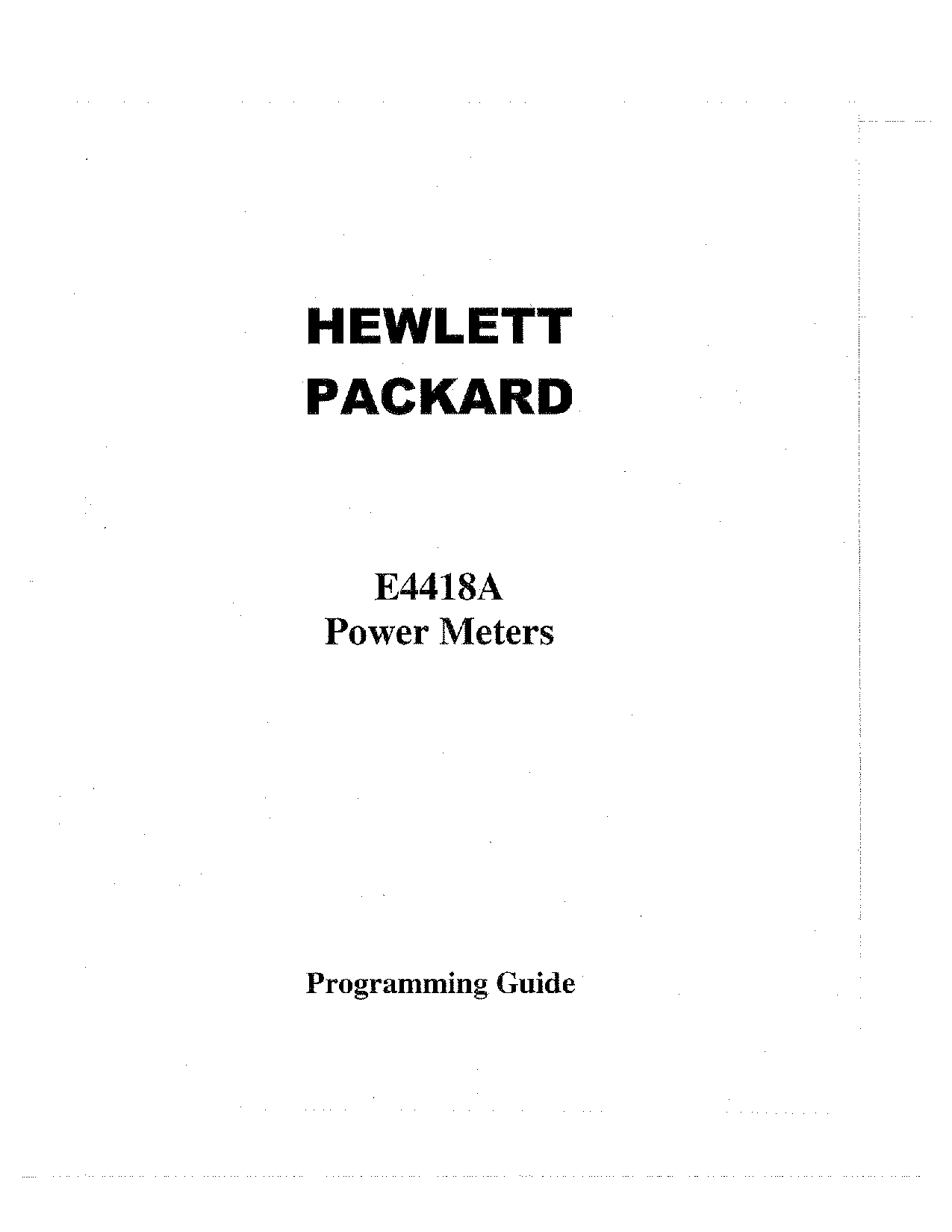 HP (Hewlett-Packard) E4418A User Manual