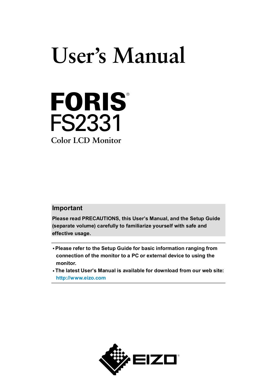 Eizo FS2331 User Manual - ManualMachine.com