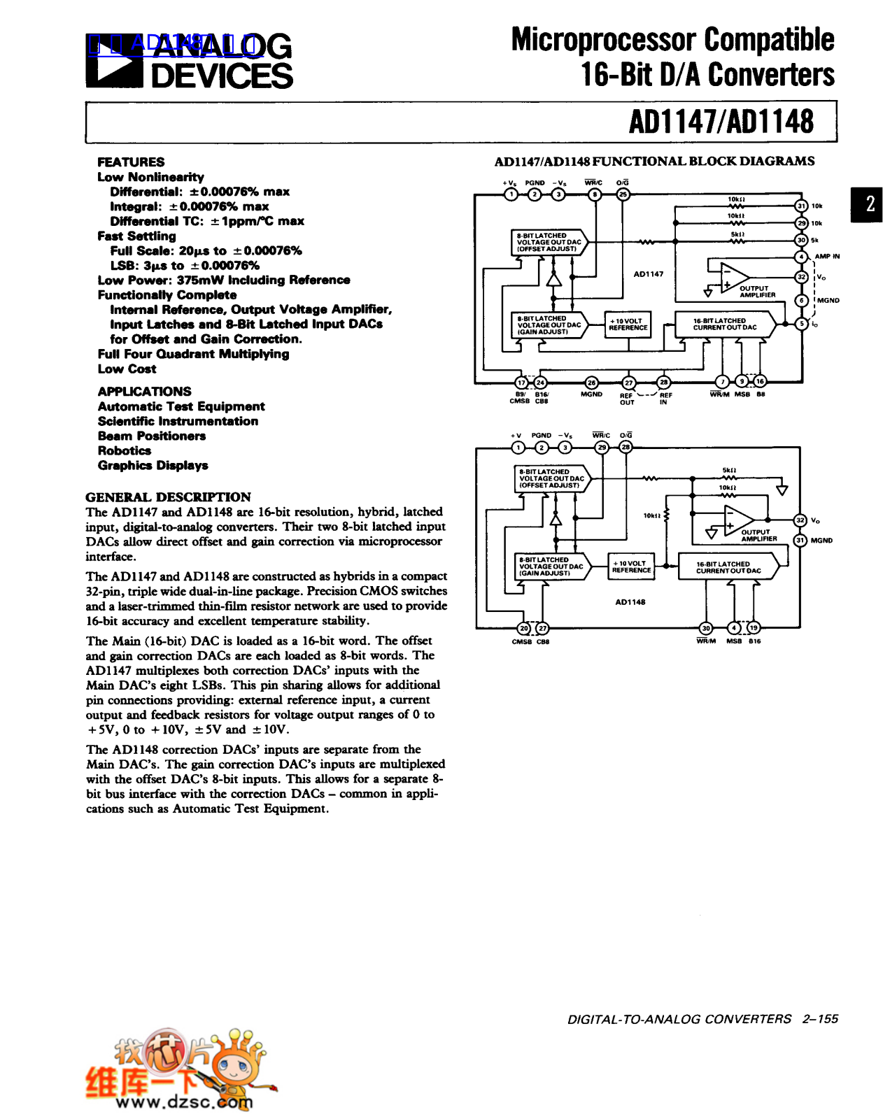 ANALOG DEVICES AD1147 Service Manual