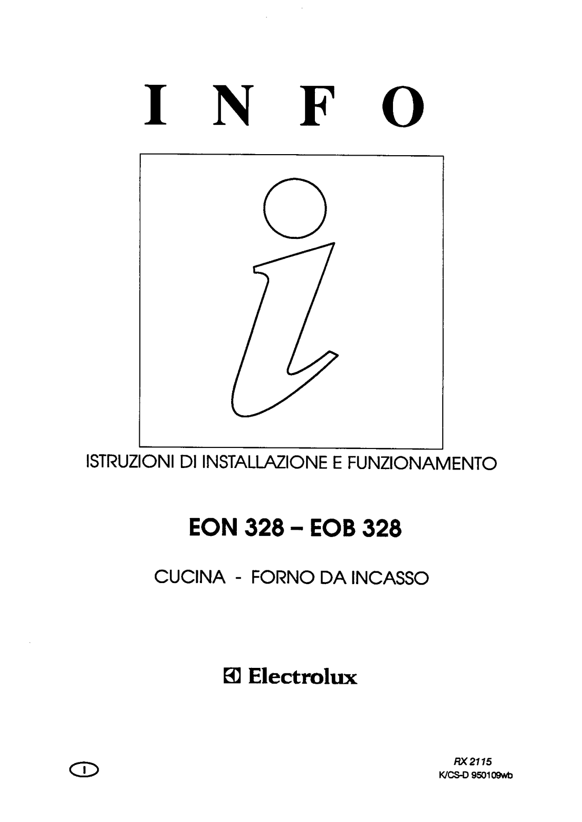 Electrolux EON328, EOB328 User Manual