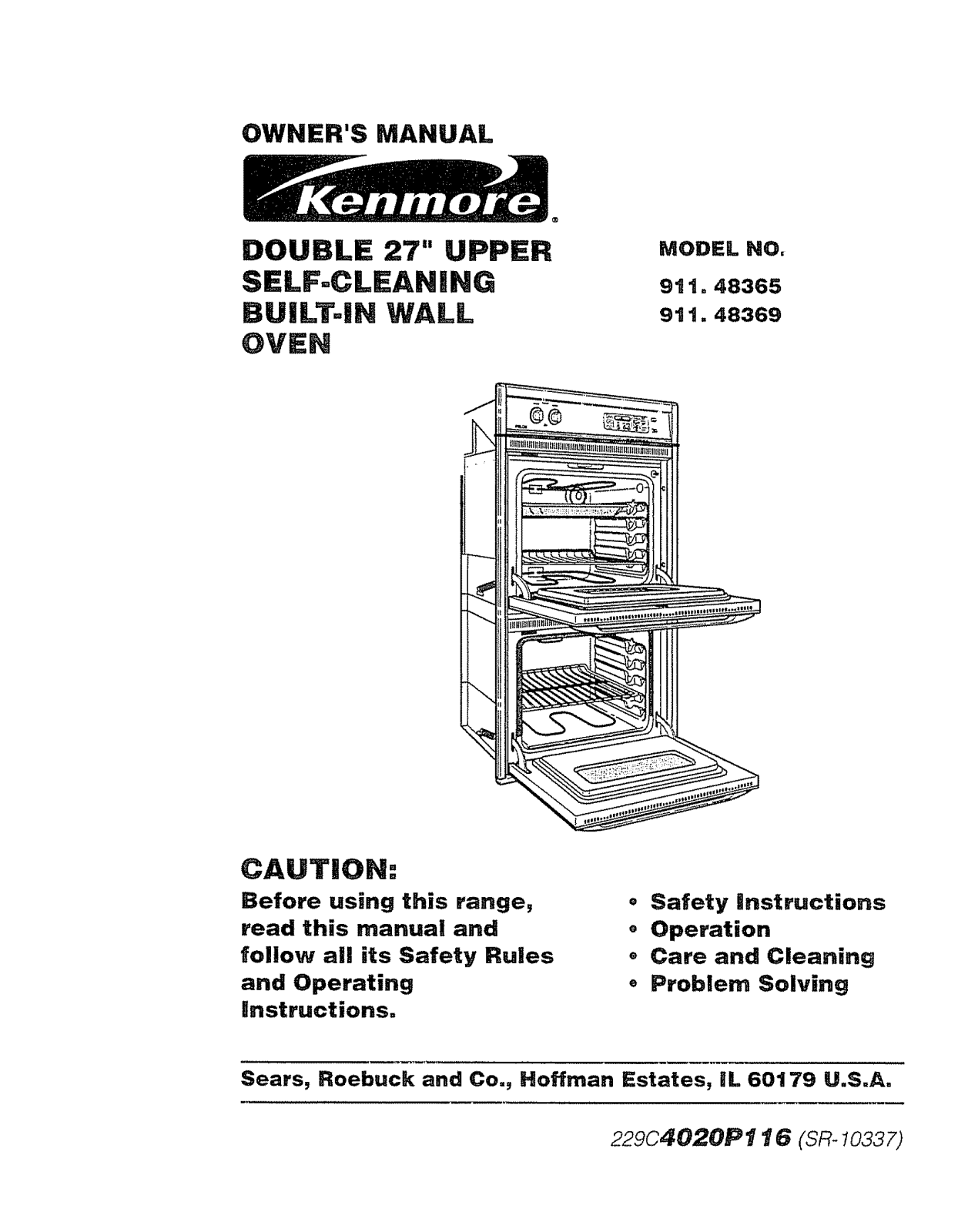 Kenmore 91148365791, 91148369791 Owner’s Manual