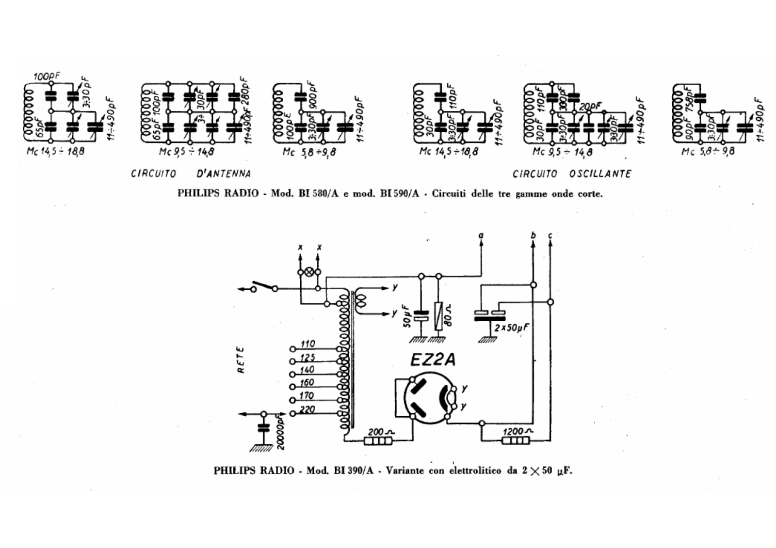 Philips bi580a, bi590a schematic