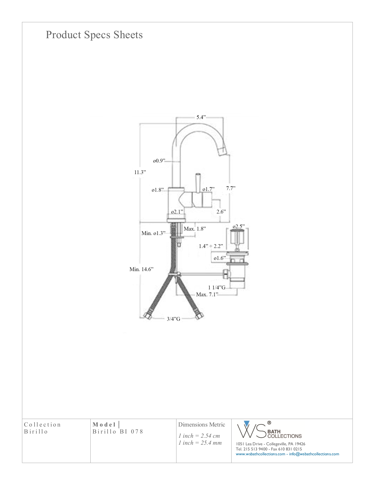 WS Bath Collections WSO3110 Specifications - ManualMachine.com