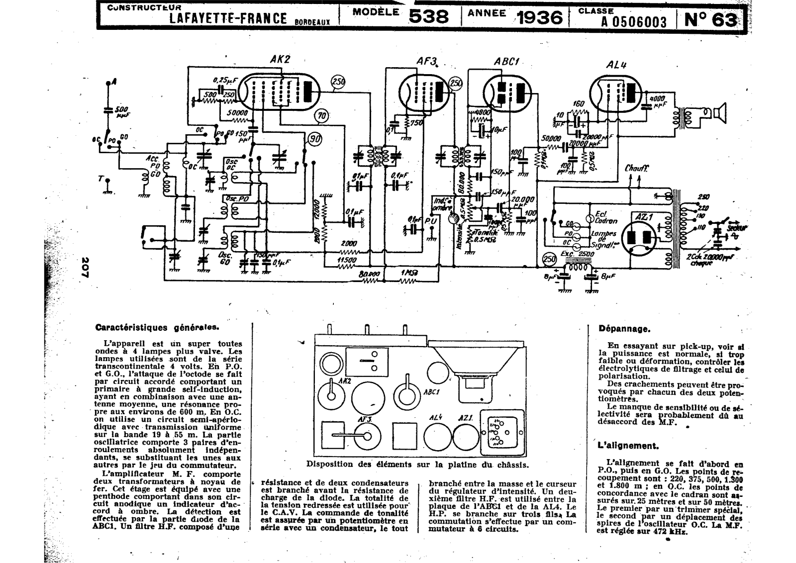 Lafayette 538 Schematic