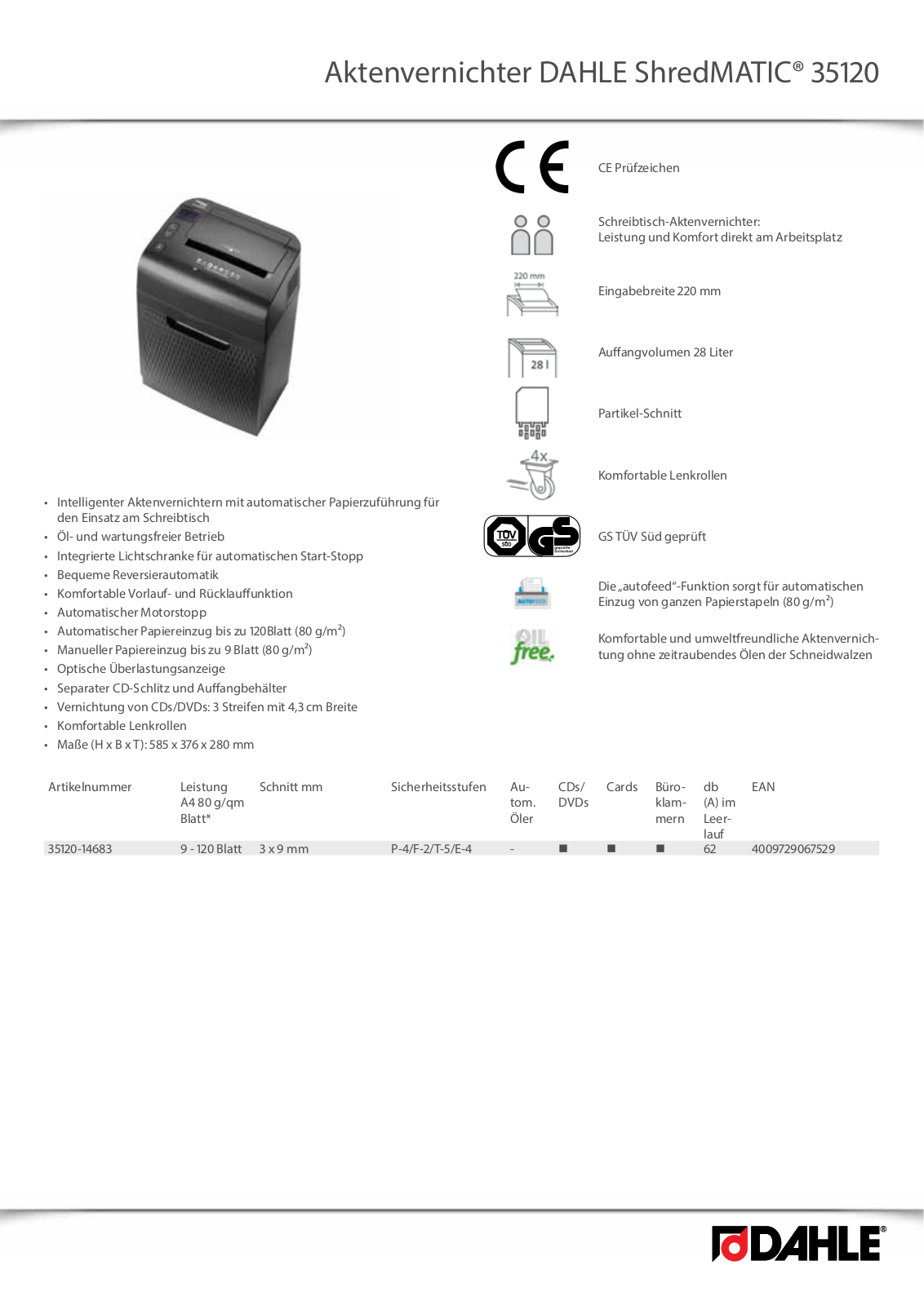 Dahle 35120 User Manual