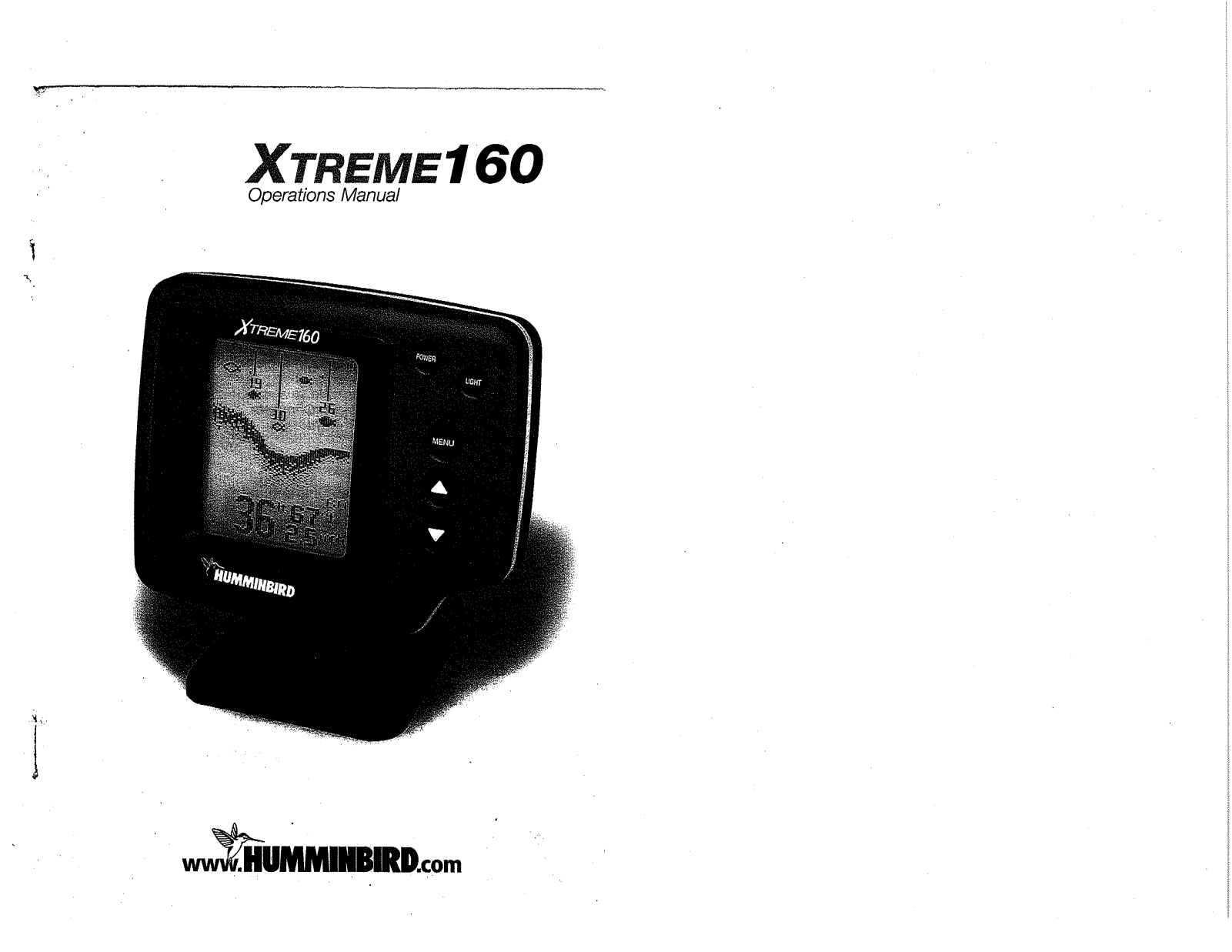 Humminbird XTREME 160 Operation Manual