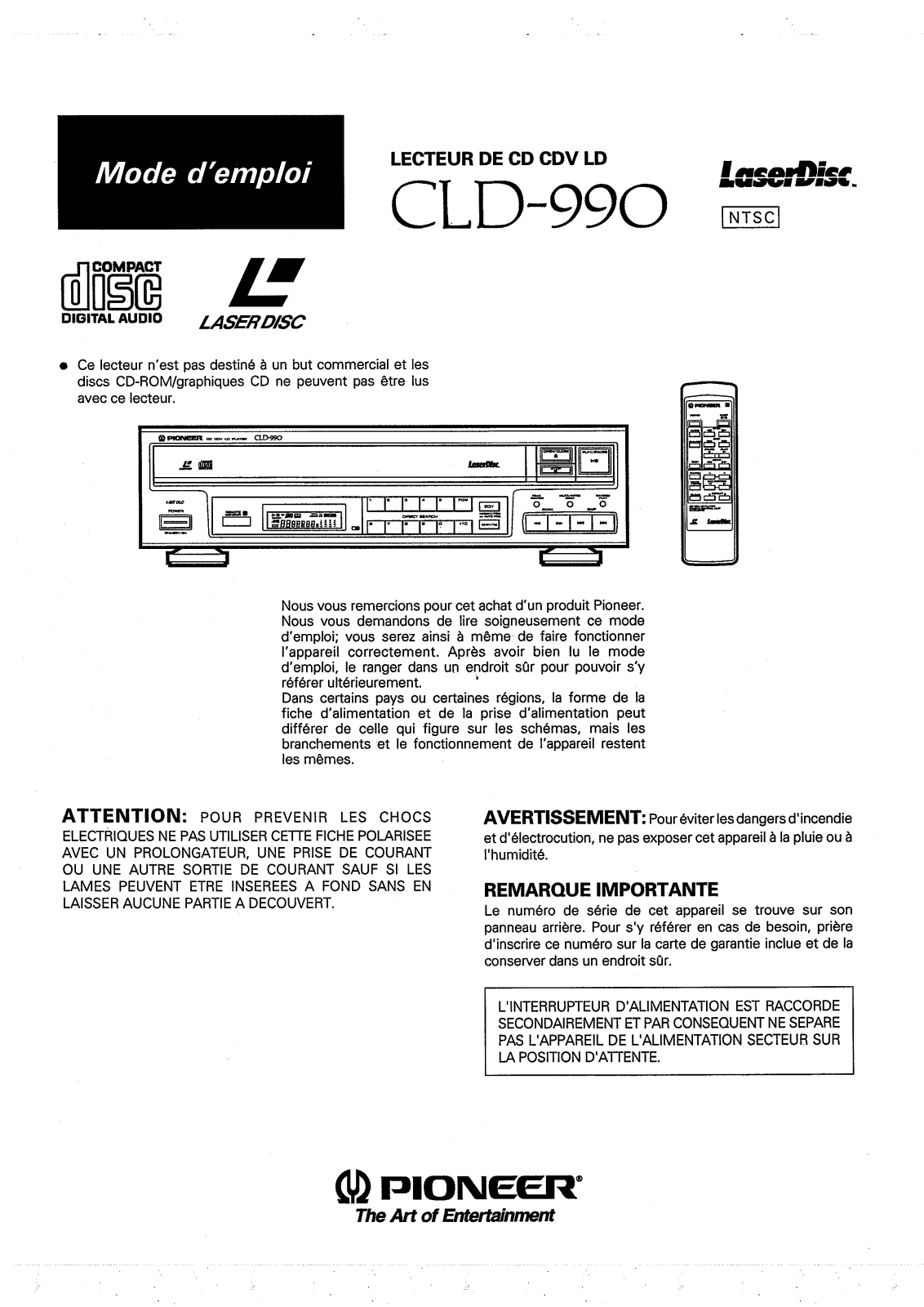 Pioneer CLD-990 User Manual