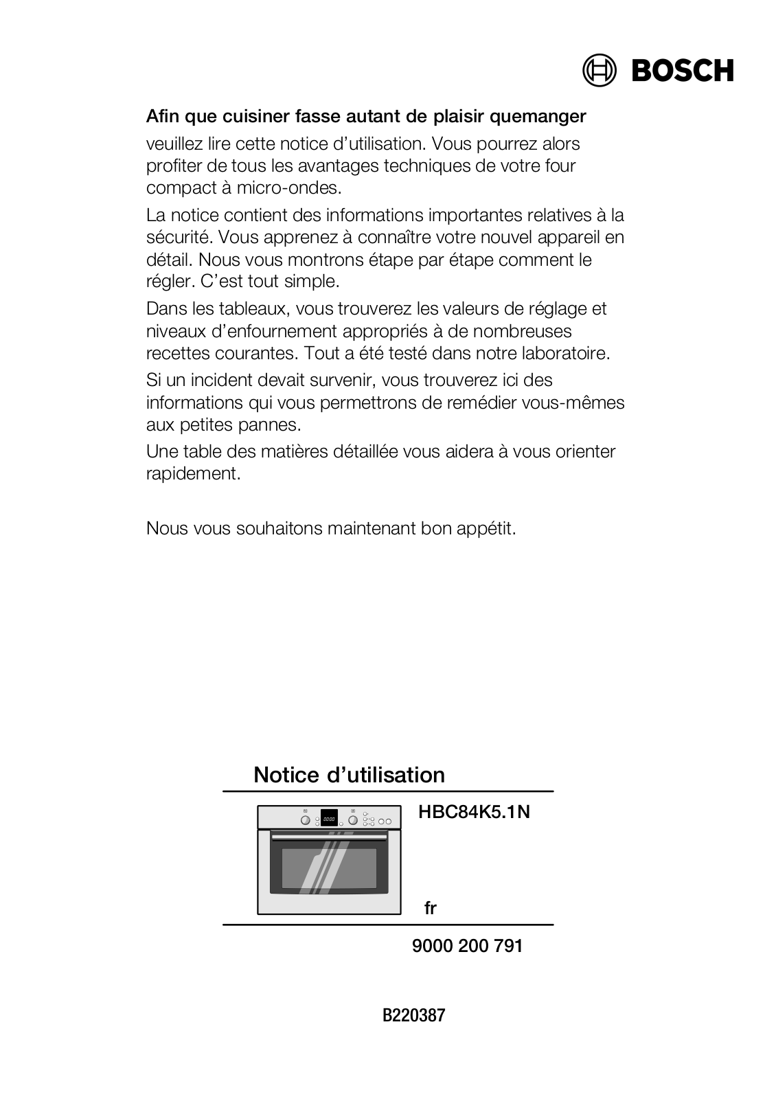 BOSCH HBC84K561N User Manual