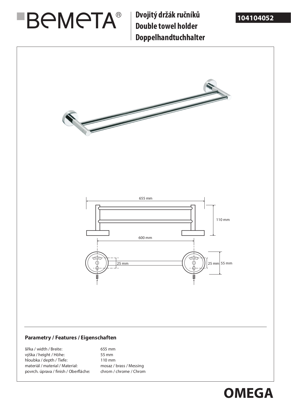 Bemeta Omega 104104052 User guide