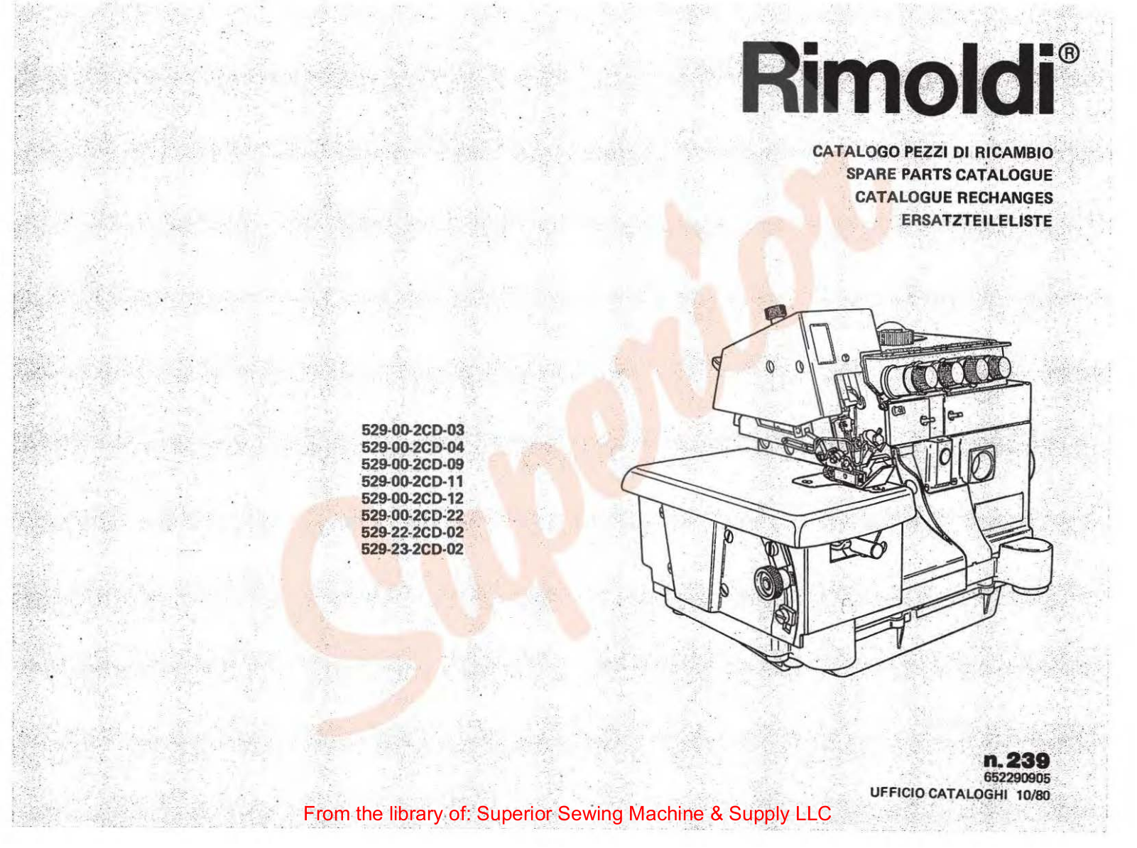 Rimoldi 529-00-2CD, 529-22-2CD Manual