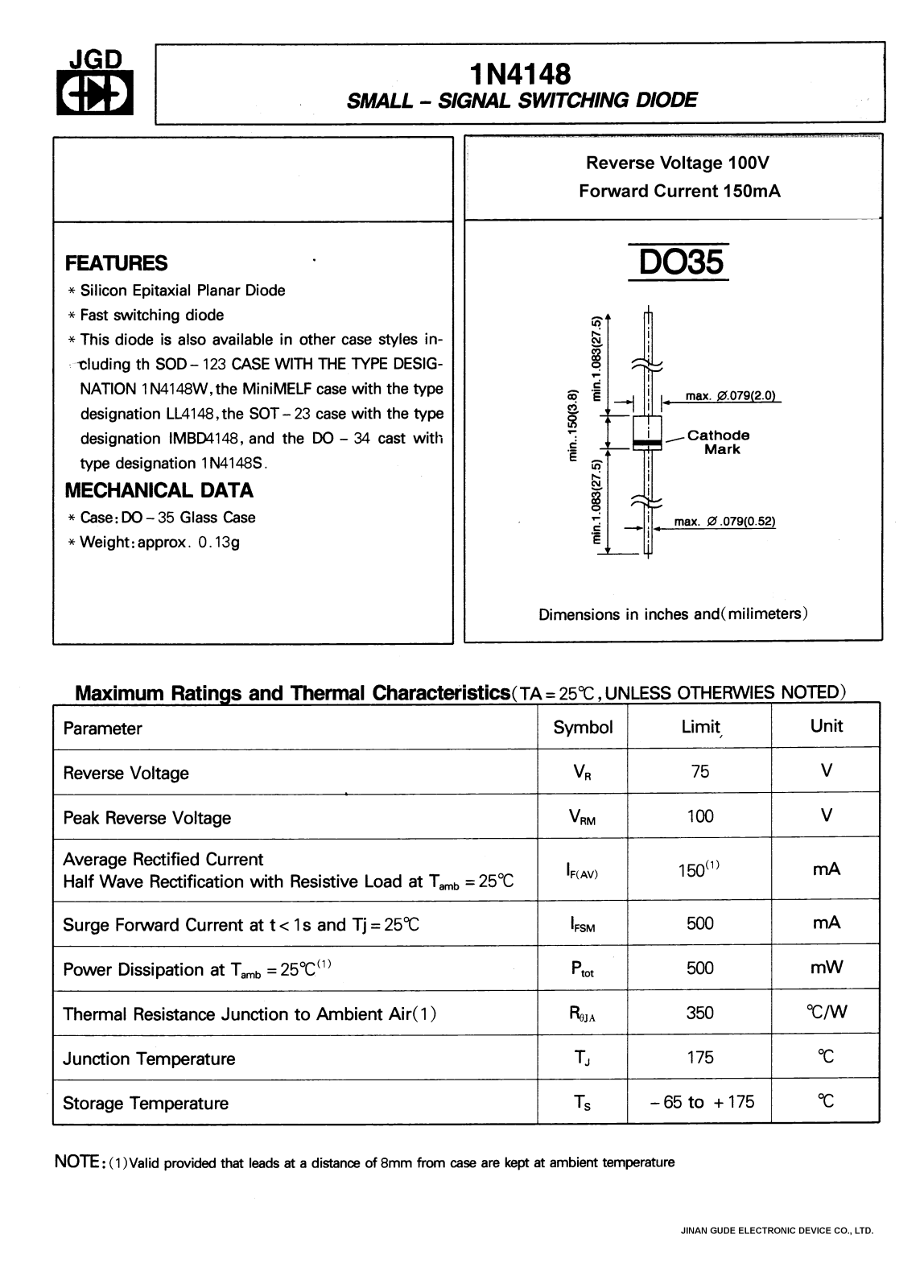 JGD 1N4148 Datasheet