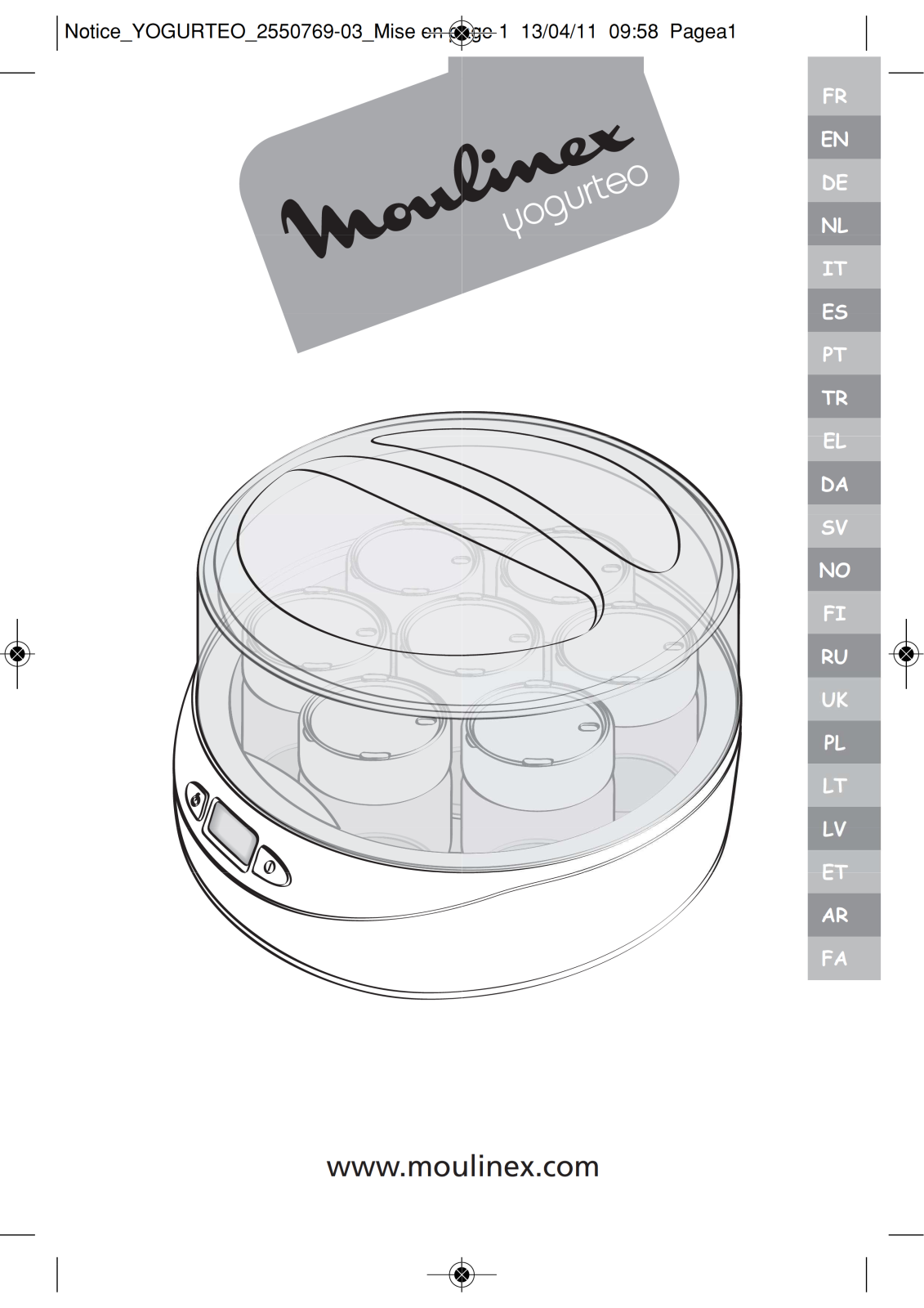 Moulinex YG2301 User manual