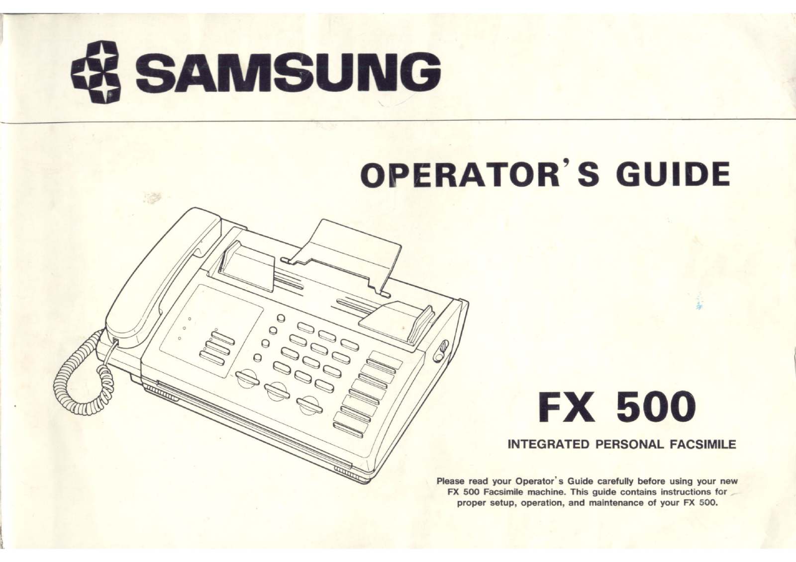 Samsung FX 500 Manual