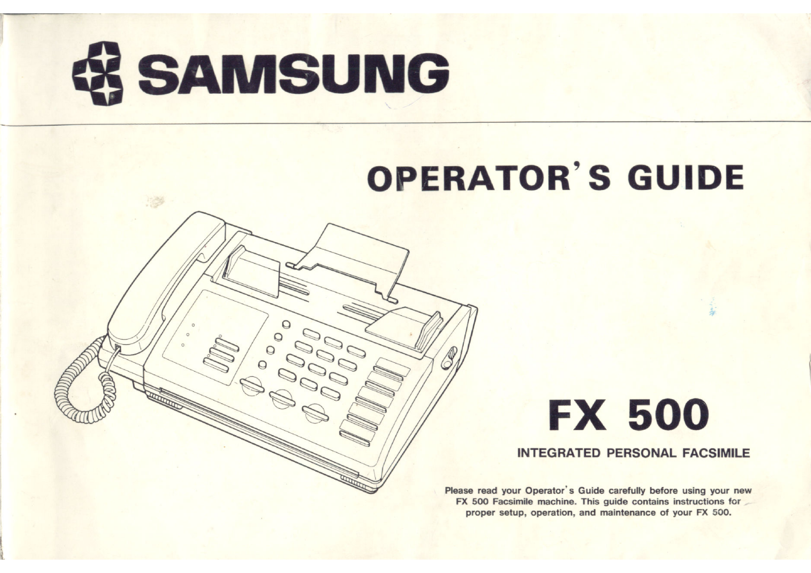 Samsung FX 500 User Manual