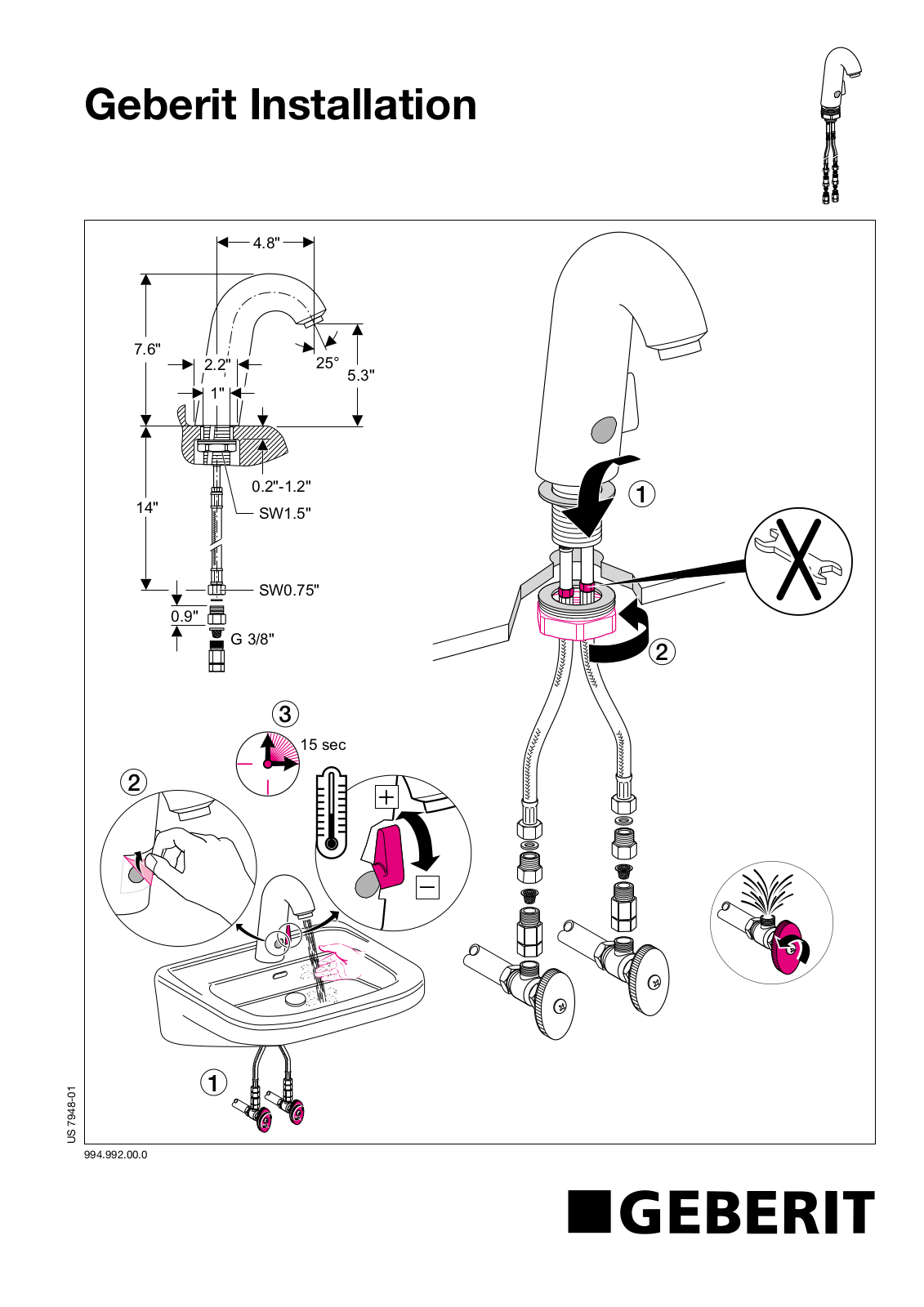 Chicago Faucet 115.727 Installation  Manual