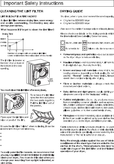 Electrolux EDV5051, EDV6051 User Manual