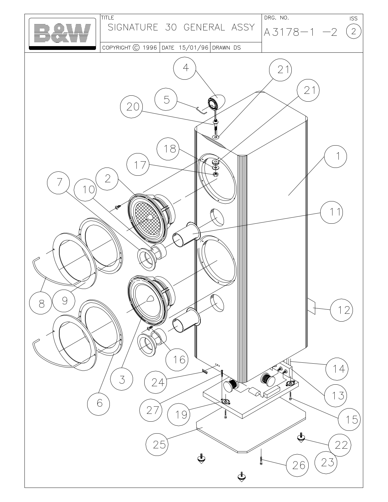 Bowers and Wilkins SS-30 Service manual