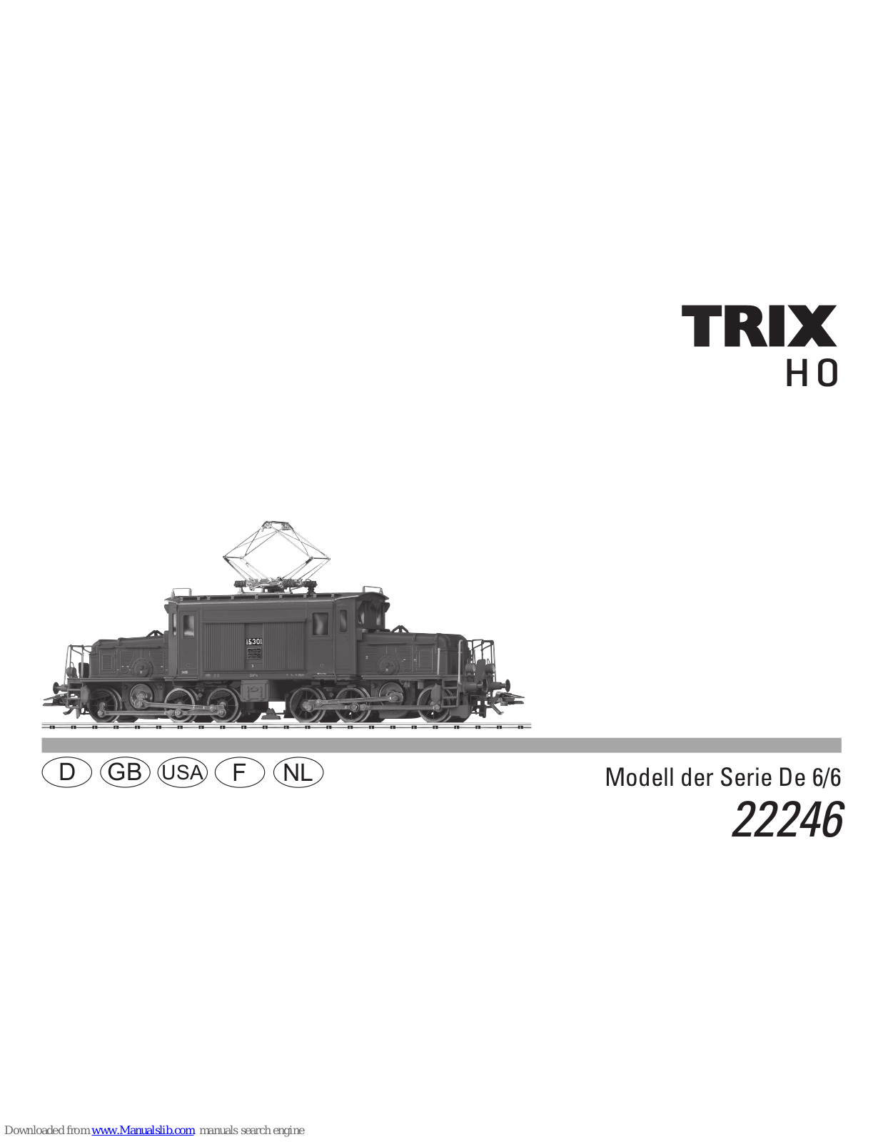 Trix De 6/6, 22246, EP 3/6, 22609 Series Manual