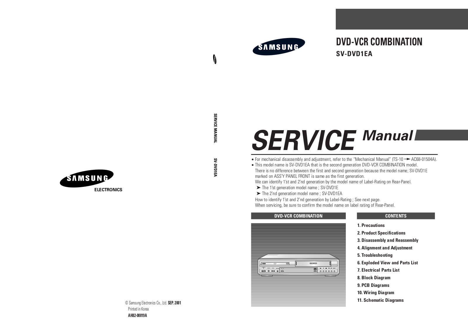 Samsung SV-DVD1EA Service Manual