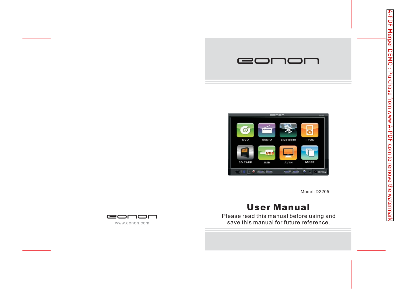 Eonon G2205 Instruction Manual