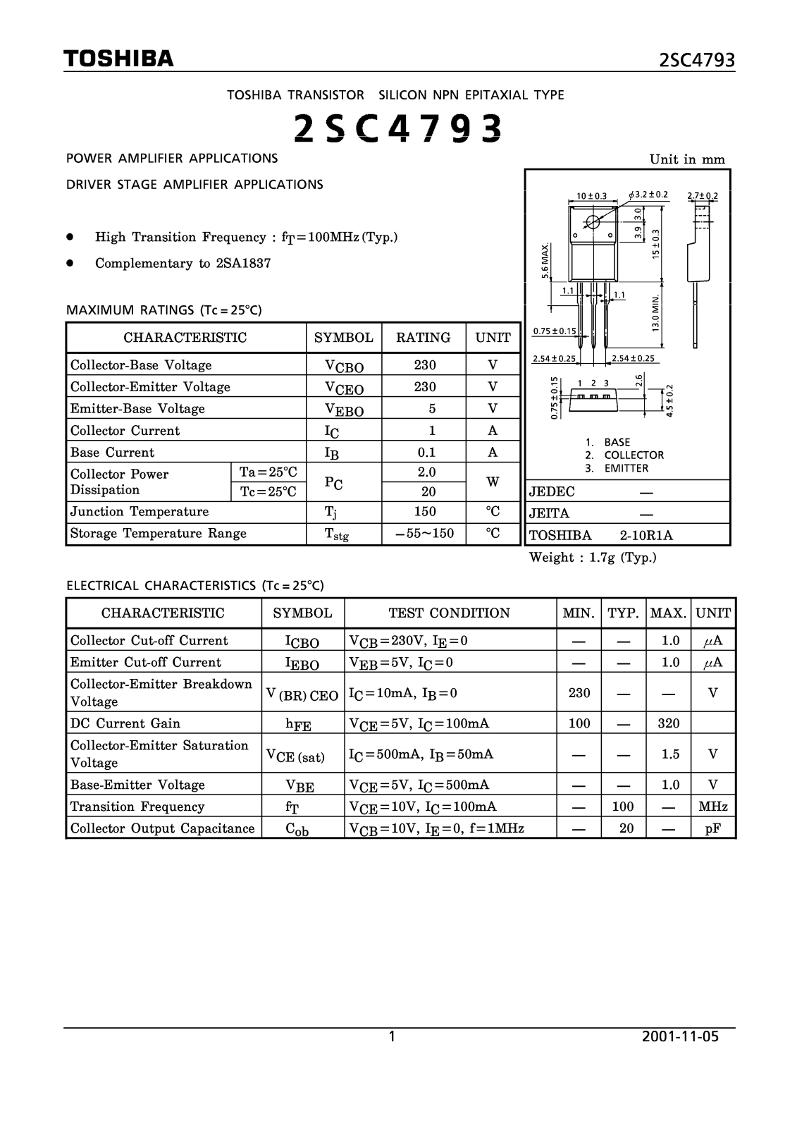 Philips 2sc4793 DATASHEETS