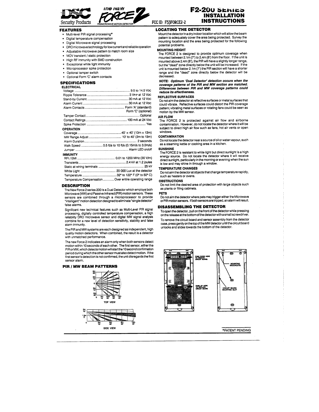 Tyco Safety Canada FORCE2 2 User Manual