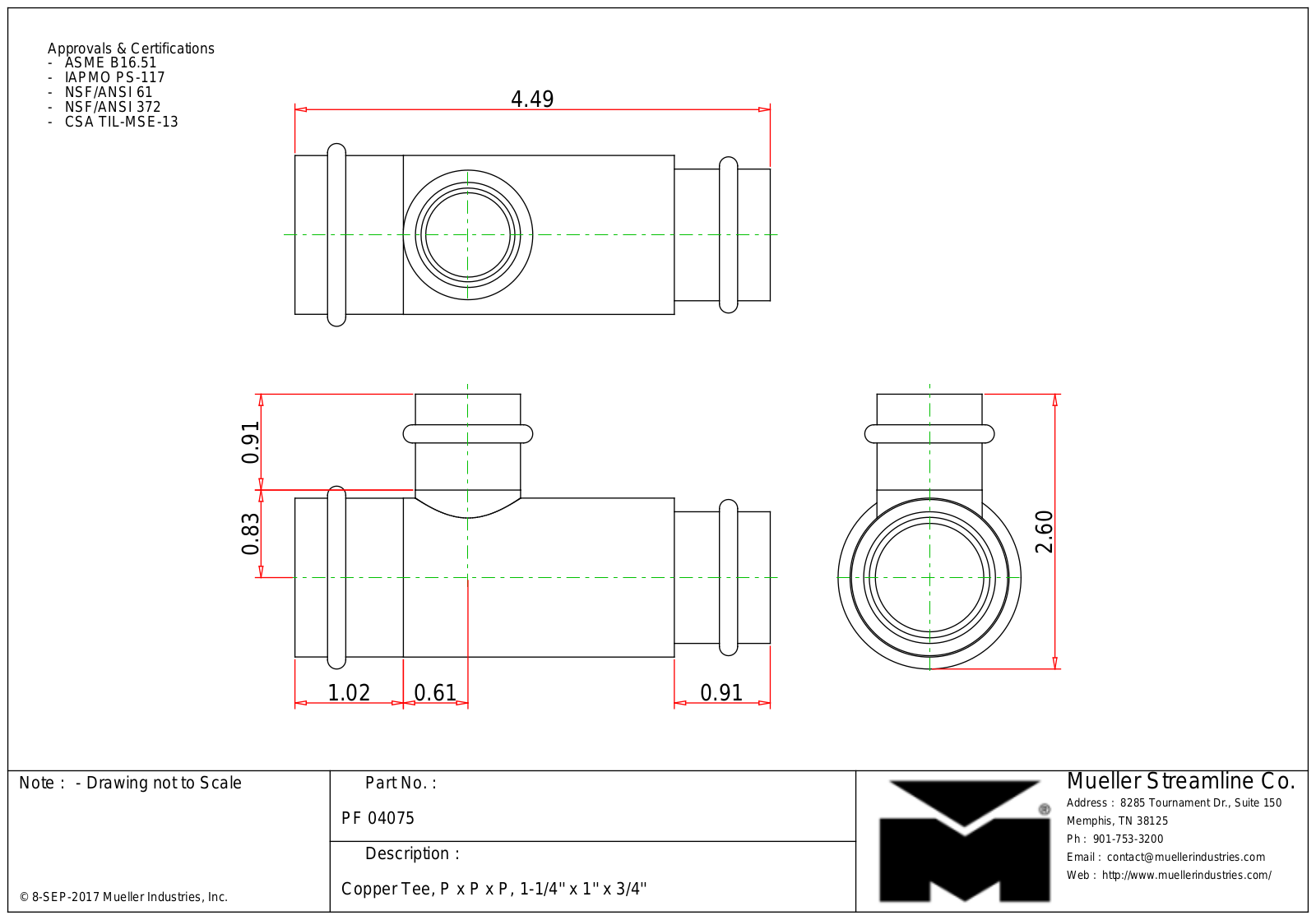 Mueller Streamline PF 04075 Cad Drawing - ManualMachine.com