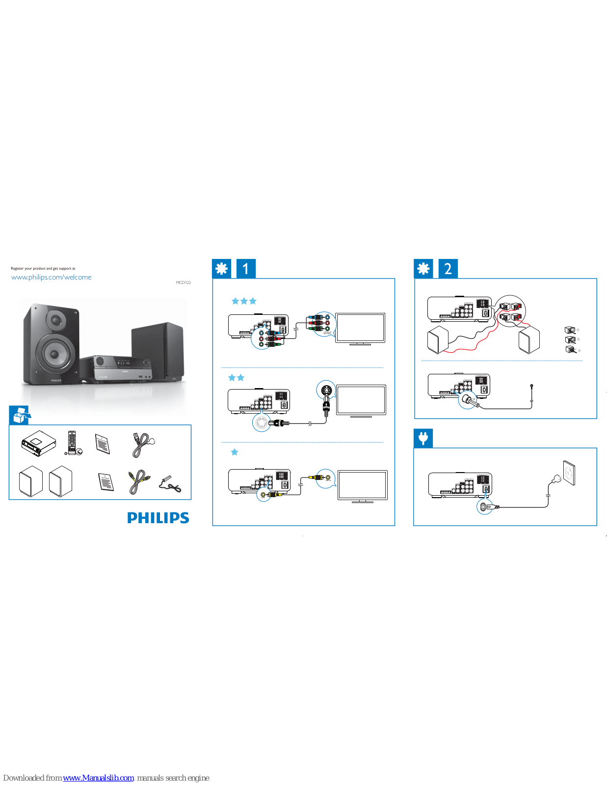 Philips MCD122/79, MCD122 Quick Start Manual - ManualMachine.com