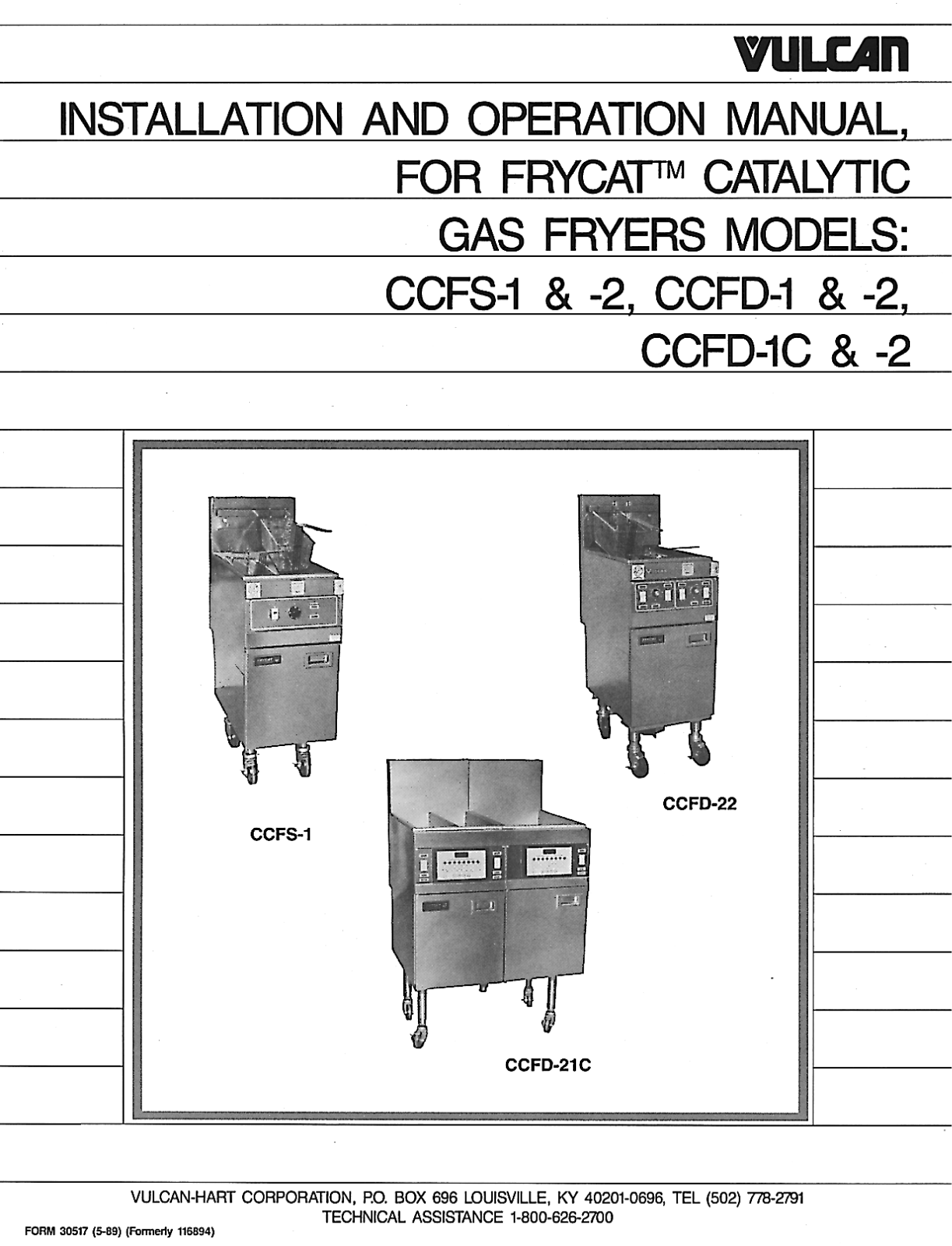 Vulcan CCFD-1 Installation Manual