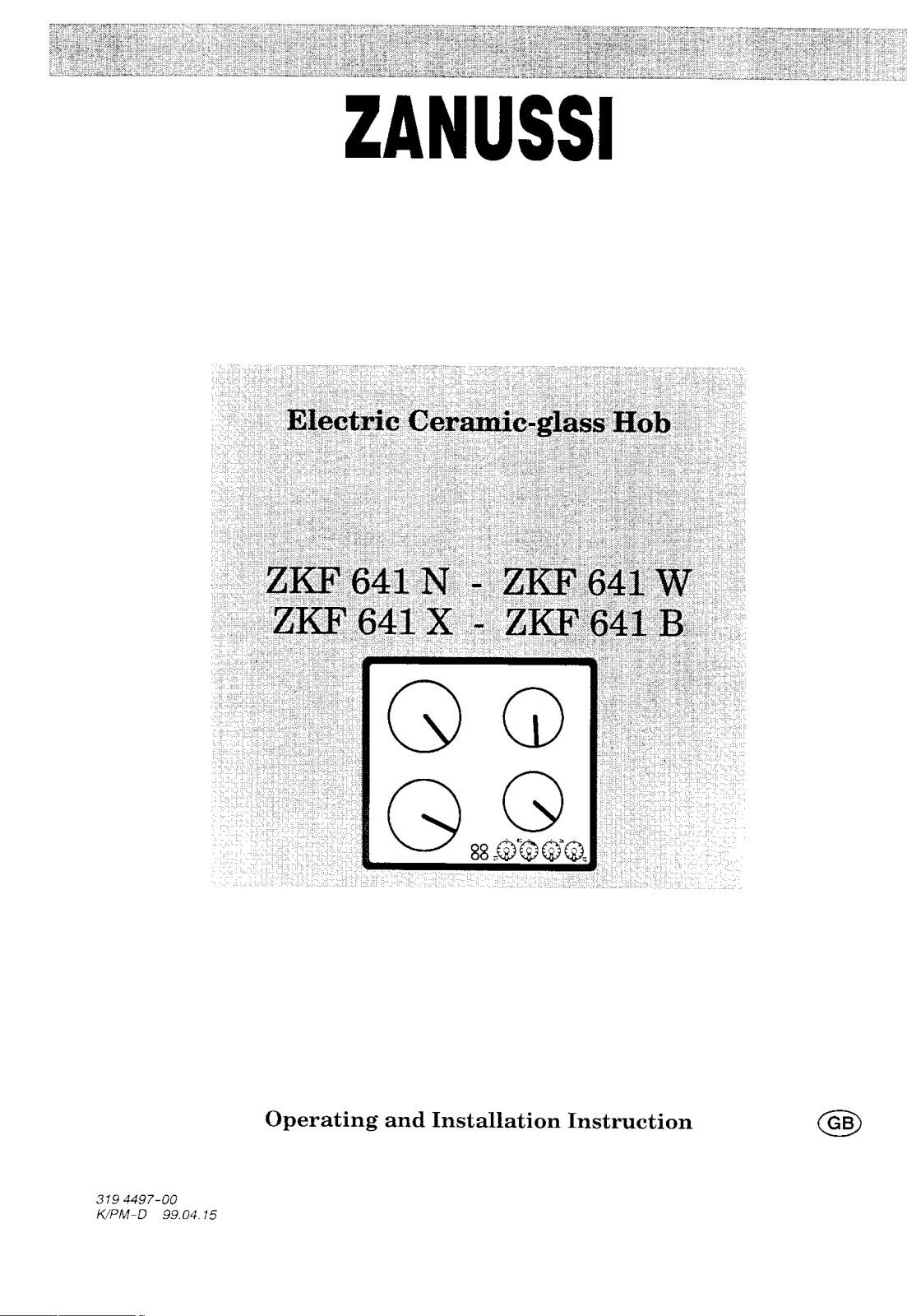 Zanussi ZKF641n, ZKF641x, ZKF641w, ZKF641b USER MANUAL