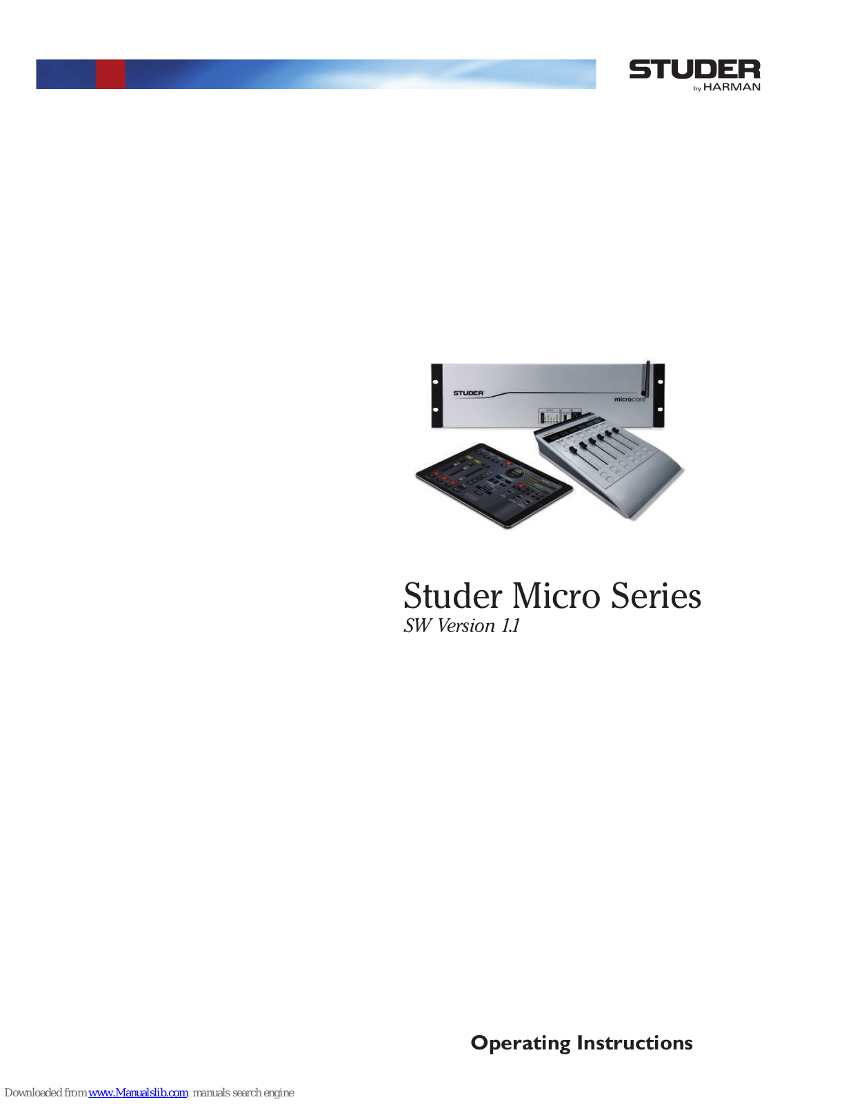 Studer Micro Series Operating Instructions Manual