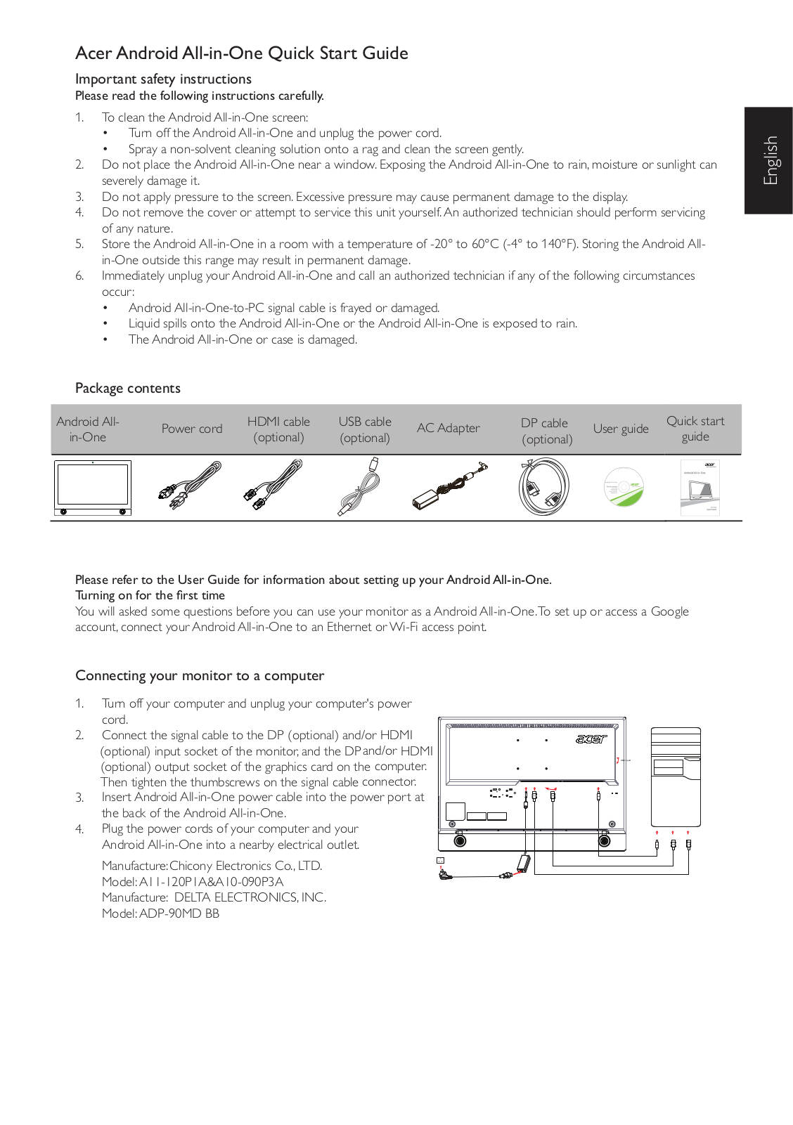 Acer TA272HUL User Manual