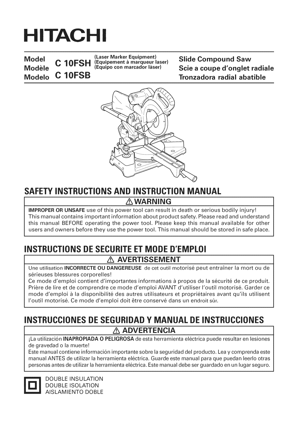 Hitachi C10FSBP4 Owner’s Manual