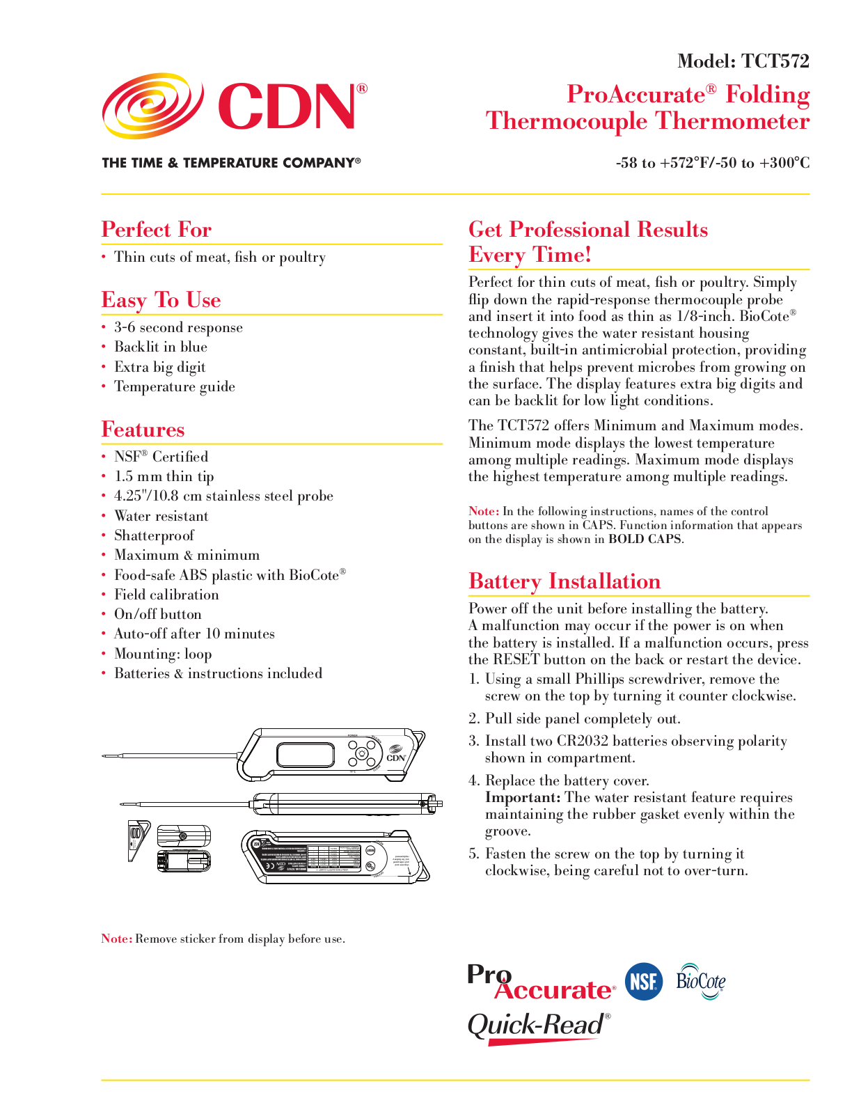 CDN TCT572-BK User Manual