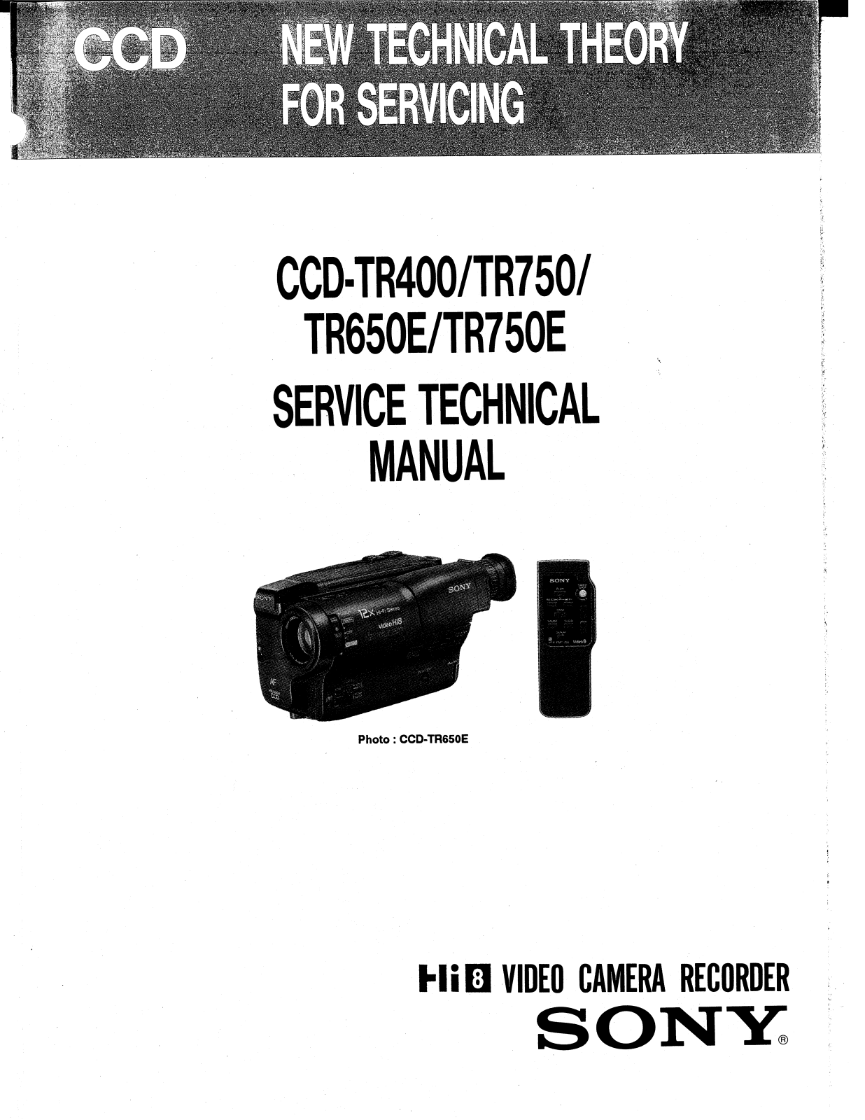 SONY CCD-TR42 Service Manual