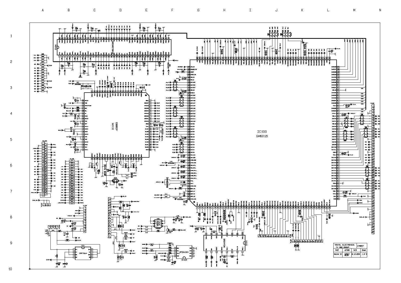 VESTEL DIR60, TFT 20 Schematics scaler IC