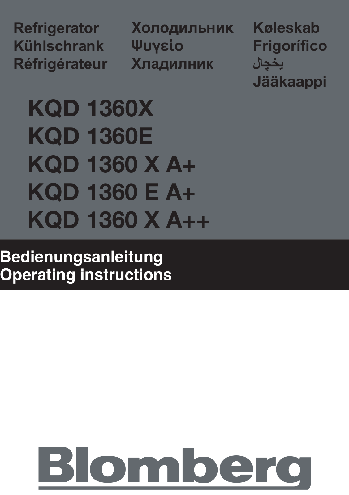 Blomberg KQD 1360X Operating Instructions