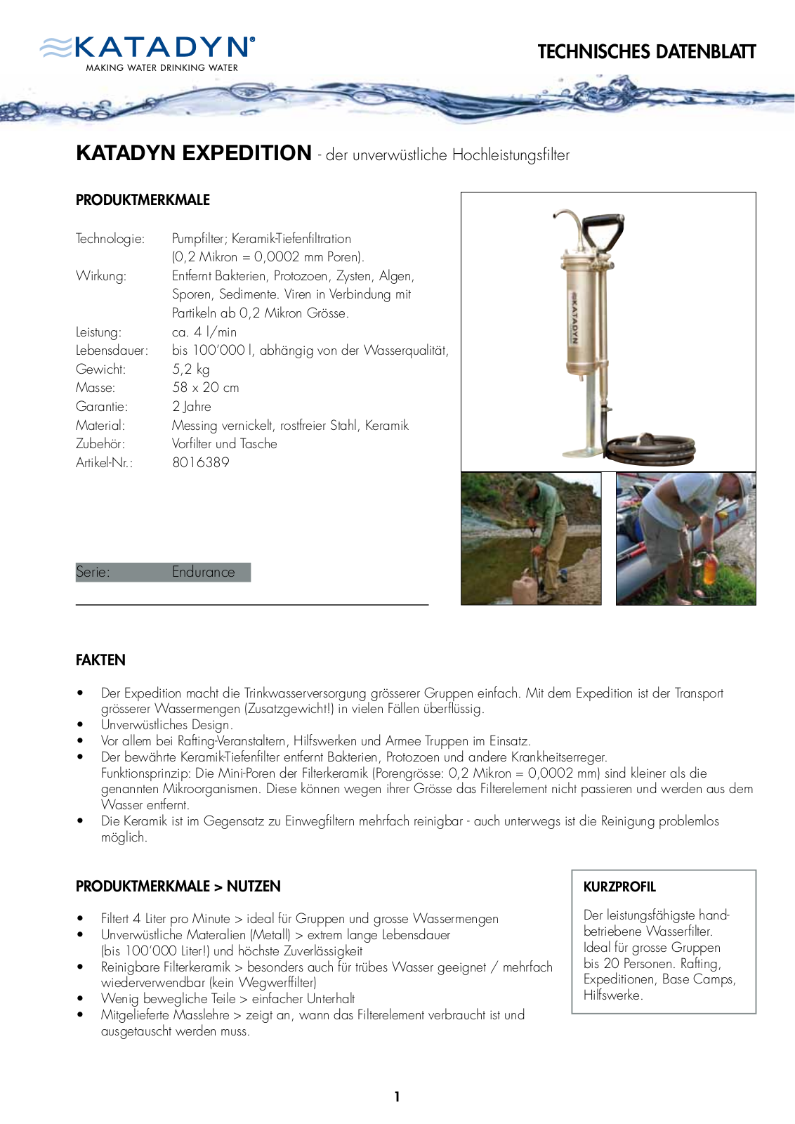 Katadyn EXPEDITION User Manual