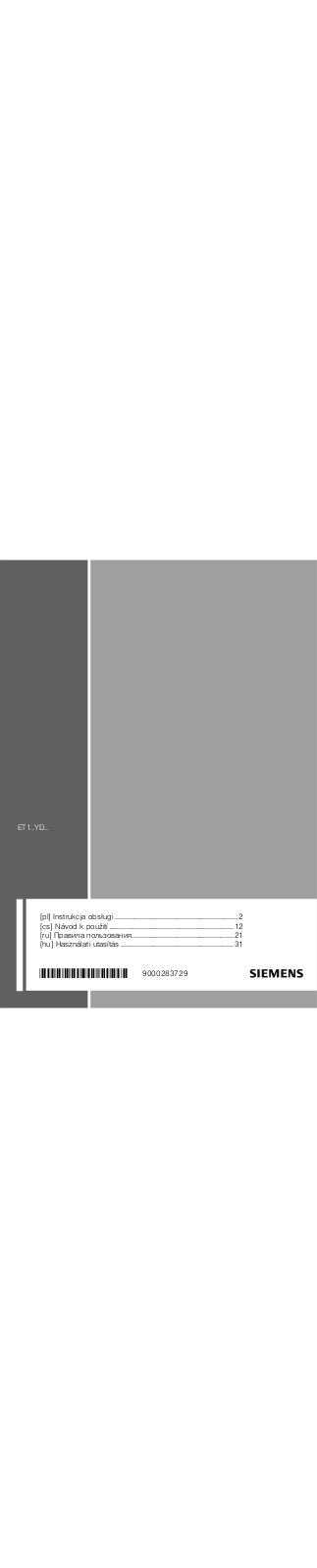 Siemens ET175YD11D User manual