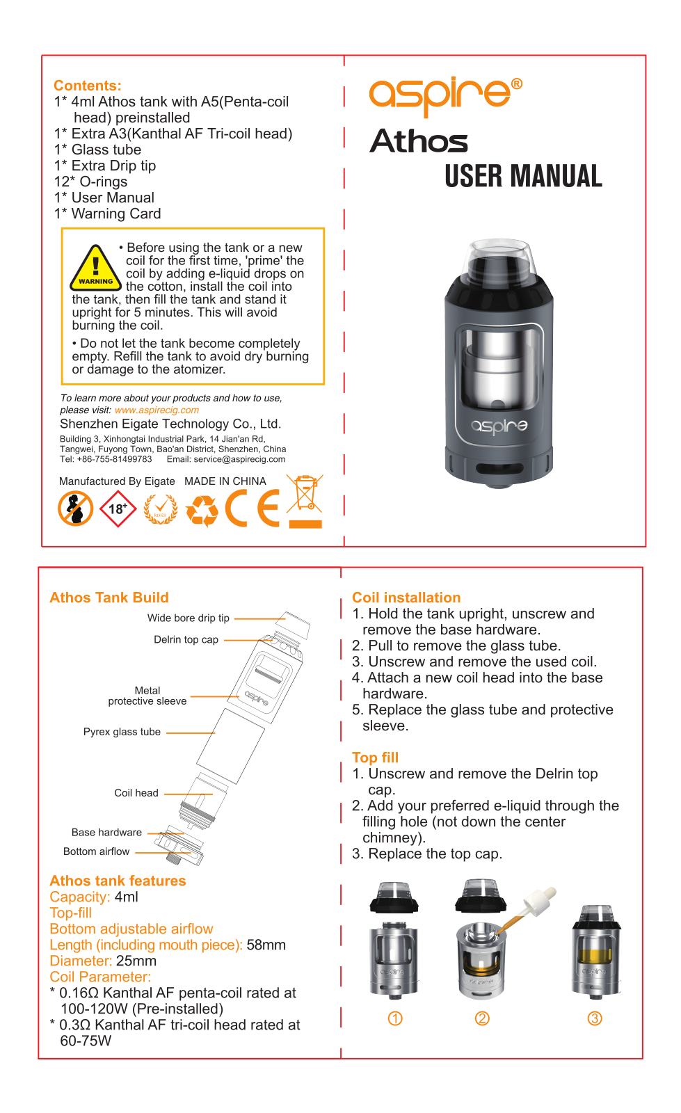 Aspire Athos User Manual