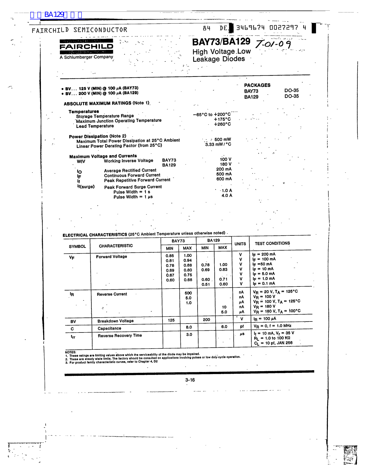 Fairchild BAY73, BA129 service manual