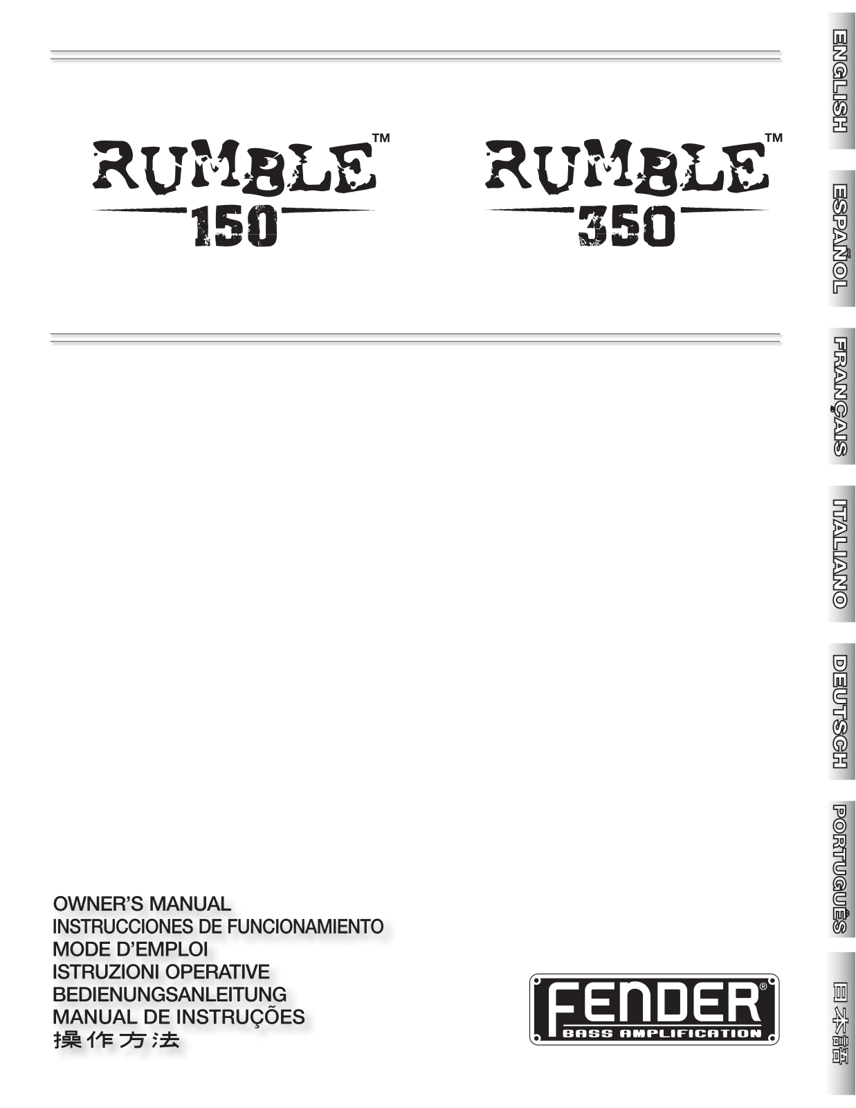 Fender Rumble 150, Rumble 350 User Manual