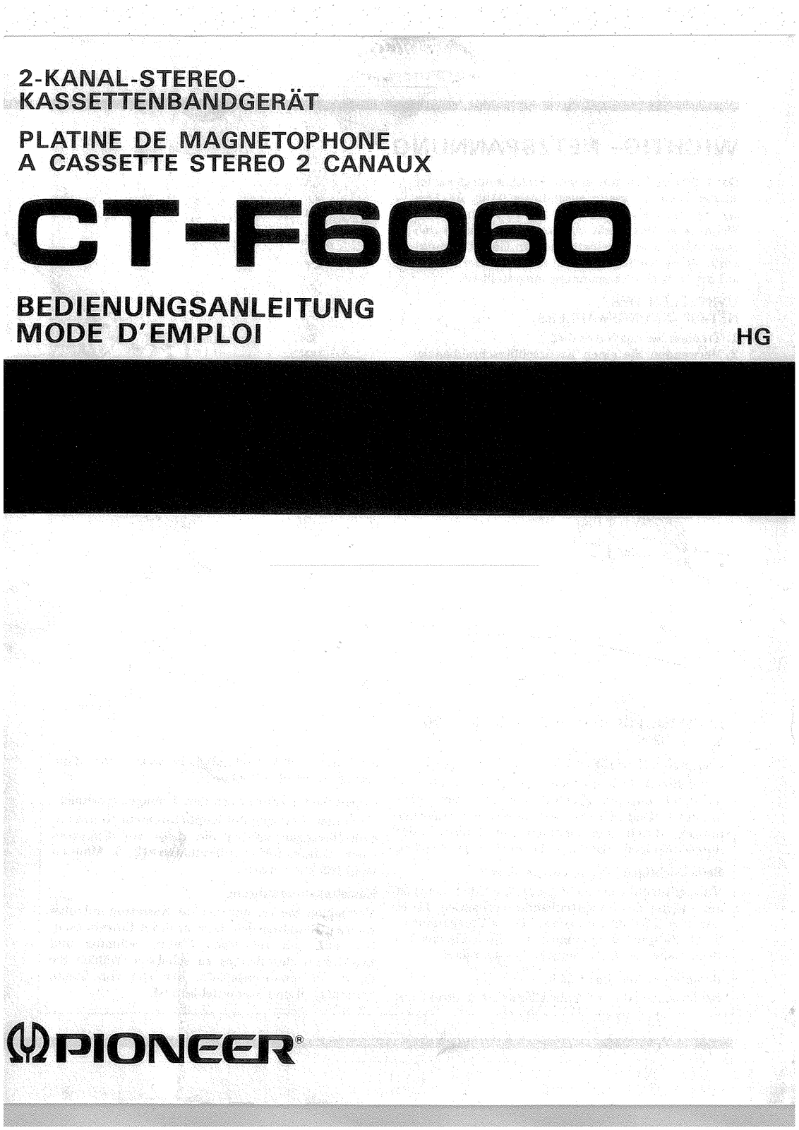 Pioneer CTF-6060 Owners manual