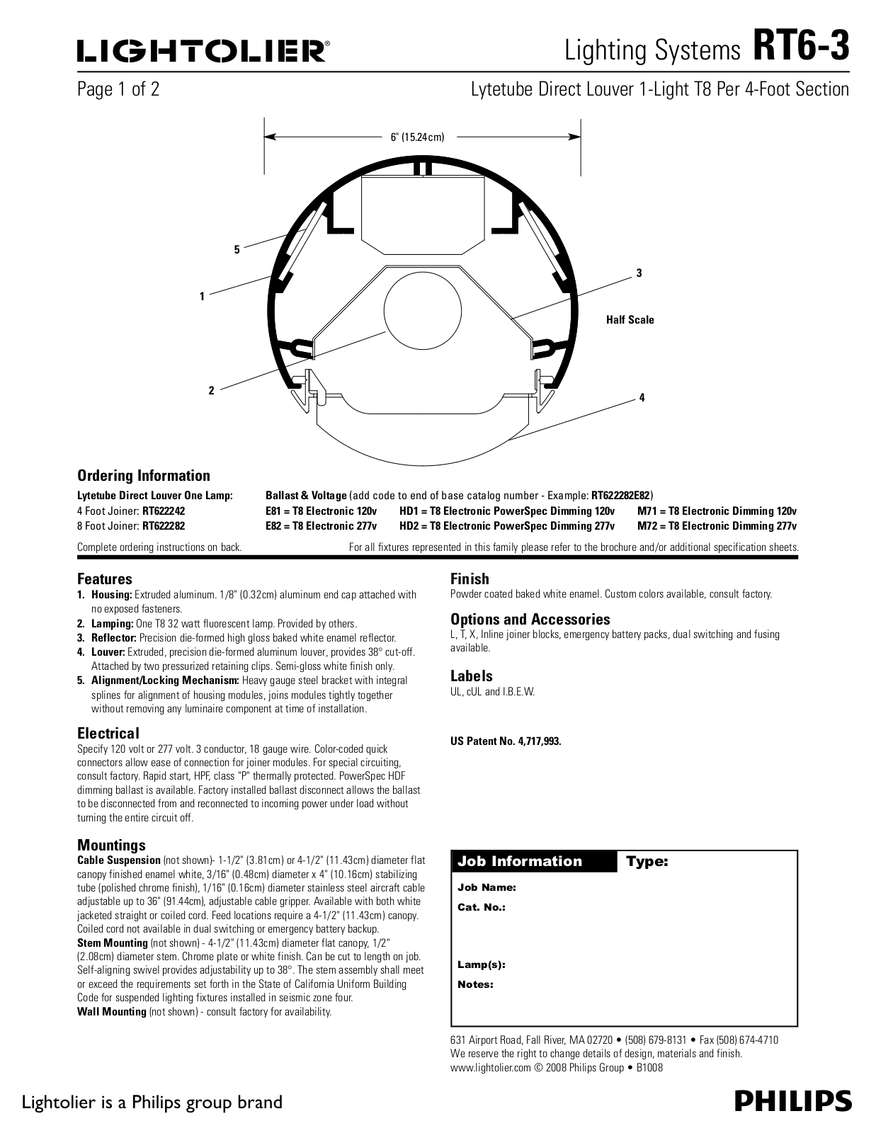 Lightolier RT6-3 User Manual